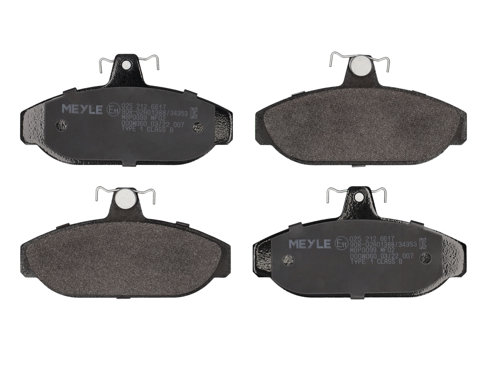 MEYLE Bremseklodser 0252126617 foraksel for VOLVO