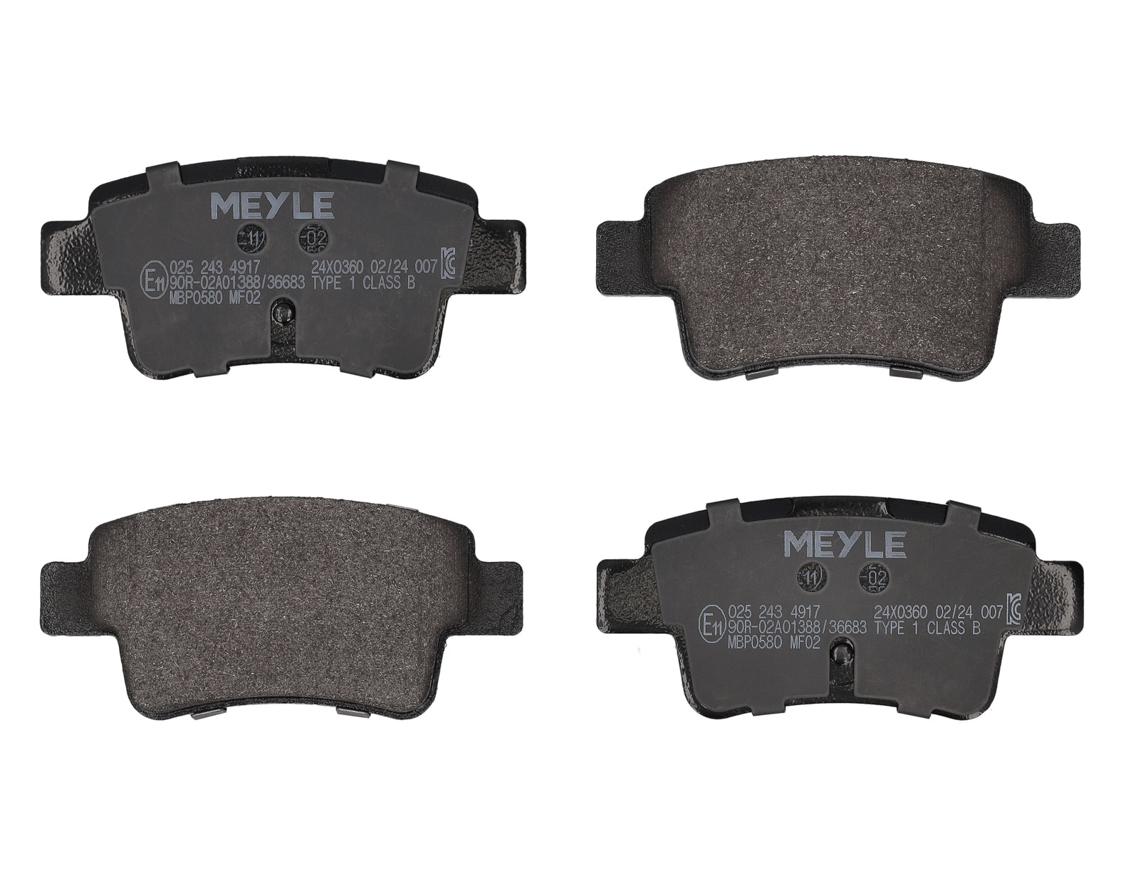 MEYLE Bremseklodser 0252434917 bagaksel for OPEL VAUXHALL ABARTH FIAT GENERAL MOTORS