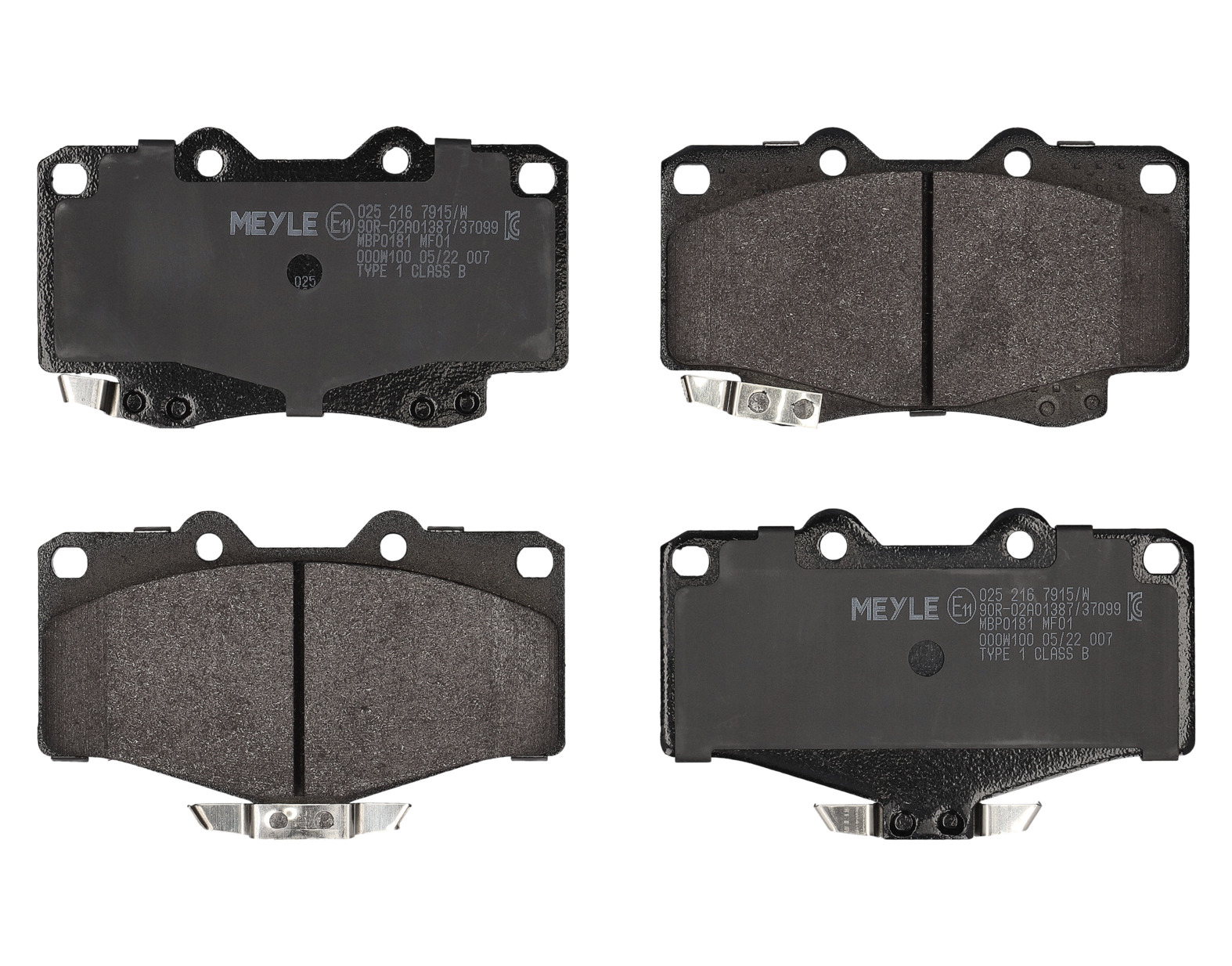 MEYLE Bremseklodser 0252167915w foraksel for TOYOTA VW