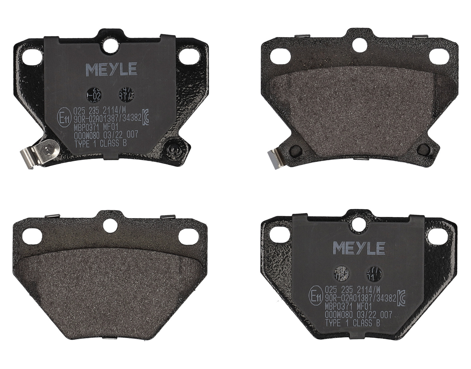 MEYLE Bremseklodser 0252352114w bagaksel for TOYOTA