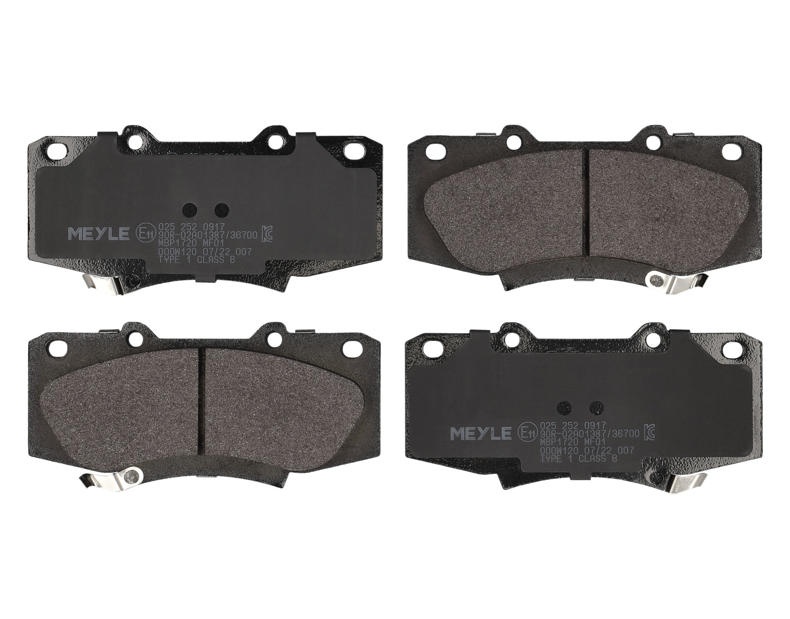 MEYLE Bremseklodser 0252520917 foraksel for TOYOTA