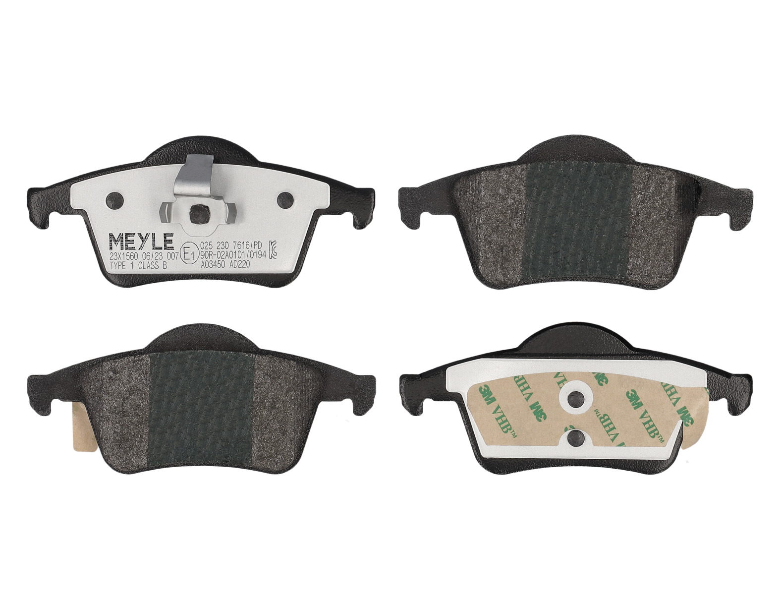 MEYLE Bremseklodser 0252307616pd bagaksel for VOLVO