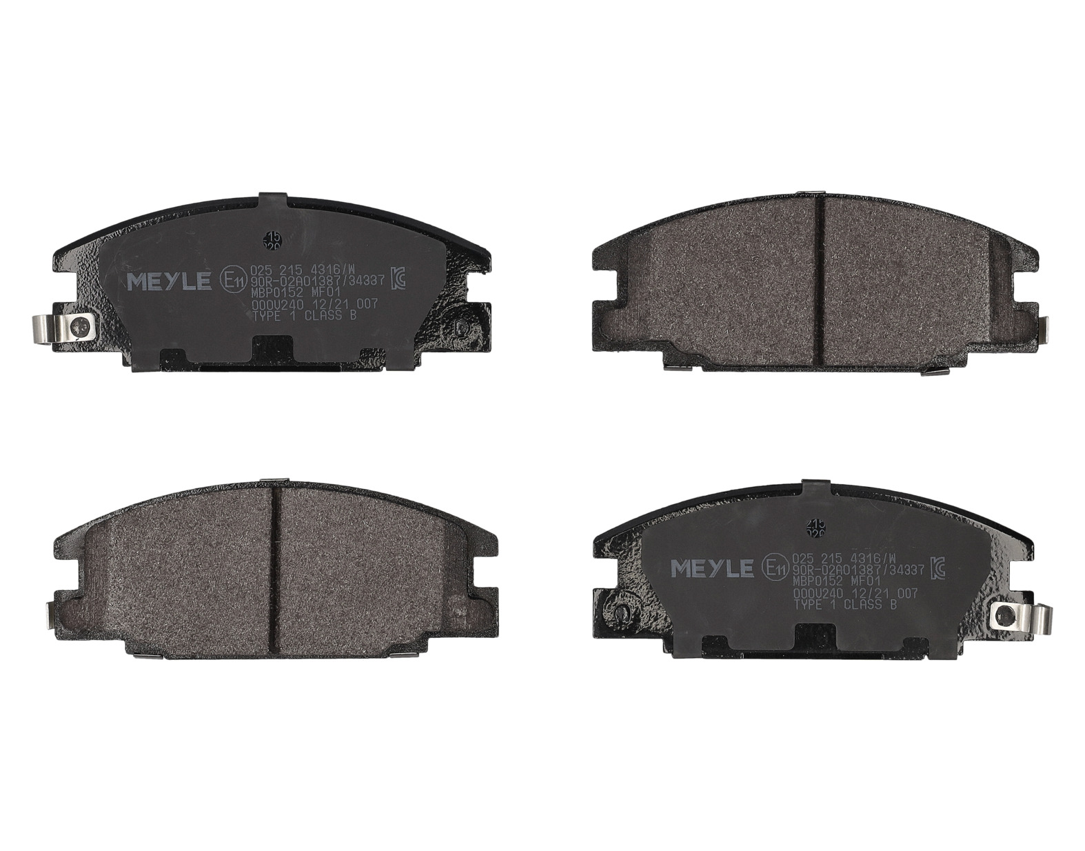 MEYLE Bremseklodser 0252154316w foraksel for VAUXHALL OPEL GENERAL MOTORS