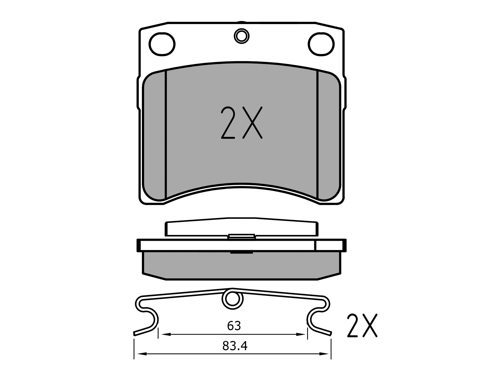 MEYLE Bremseklodser 0252163517pd foraksel for VW