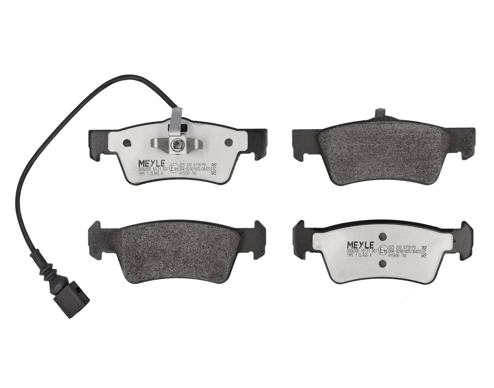 MEYLE Bremseklodser 0252436719pd bagaksel for VW