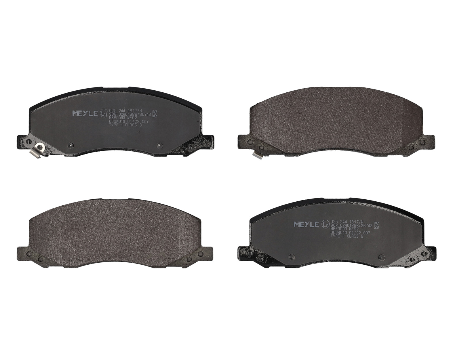 MEYLE Bremseklodser 0252441817w foraksel for VAUXHALL GENERAL MOTORS