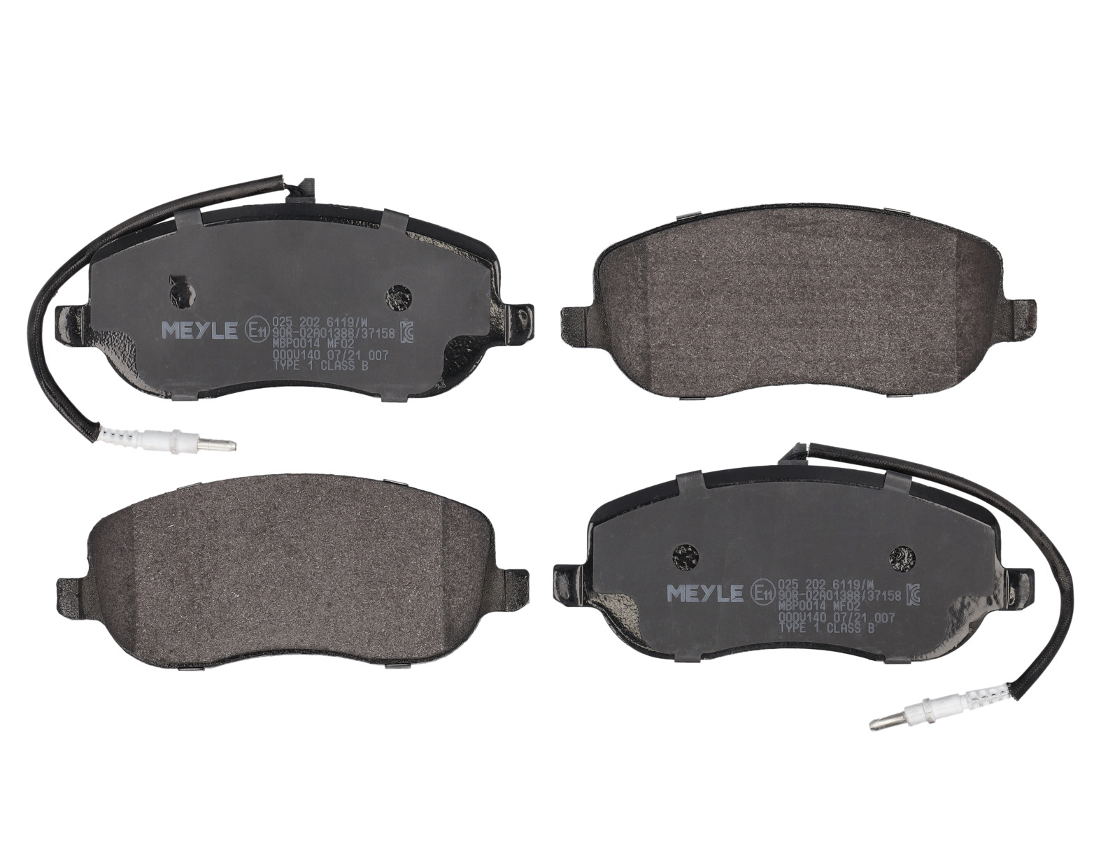 MEYLE Bremseklodser 0252026119w foraksel for PEUGEOT CITROËN FIAT LANCIA