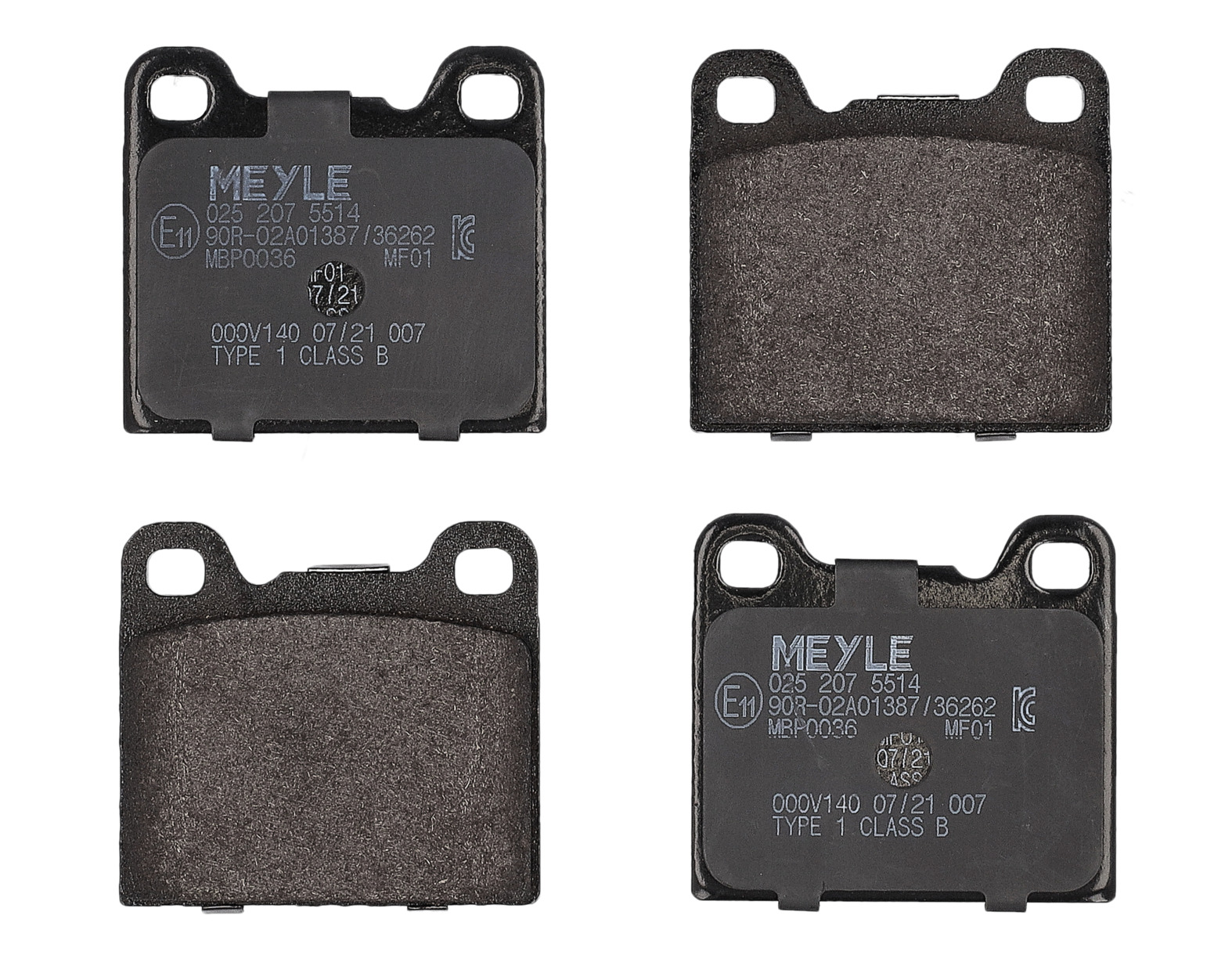 MEYLE Bremseklodser 0252075514 bagaksel for VOLVO