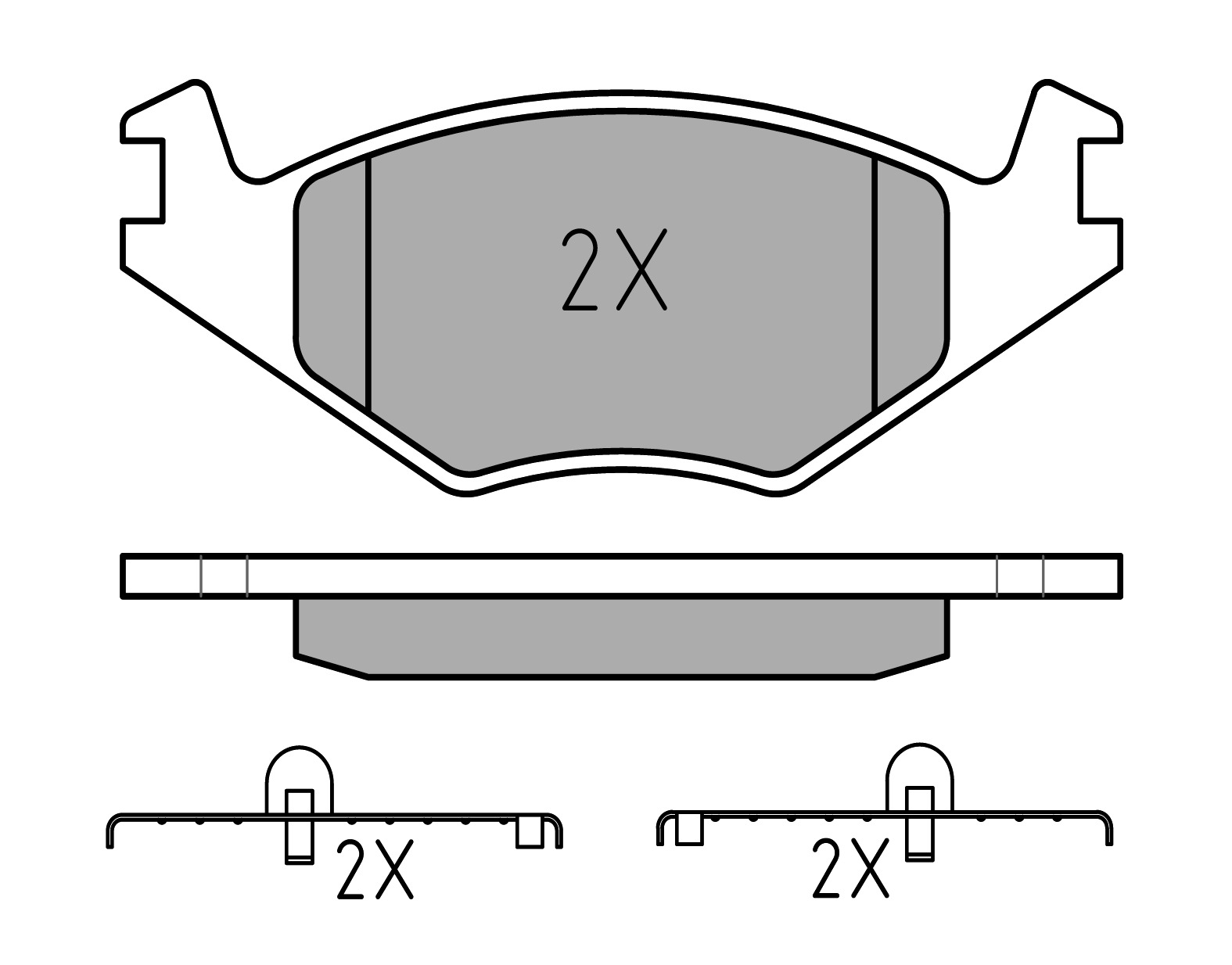 MEYLE Bremseklodser 0252088715 foraksel for VW