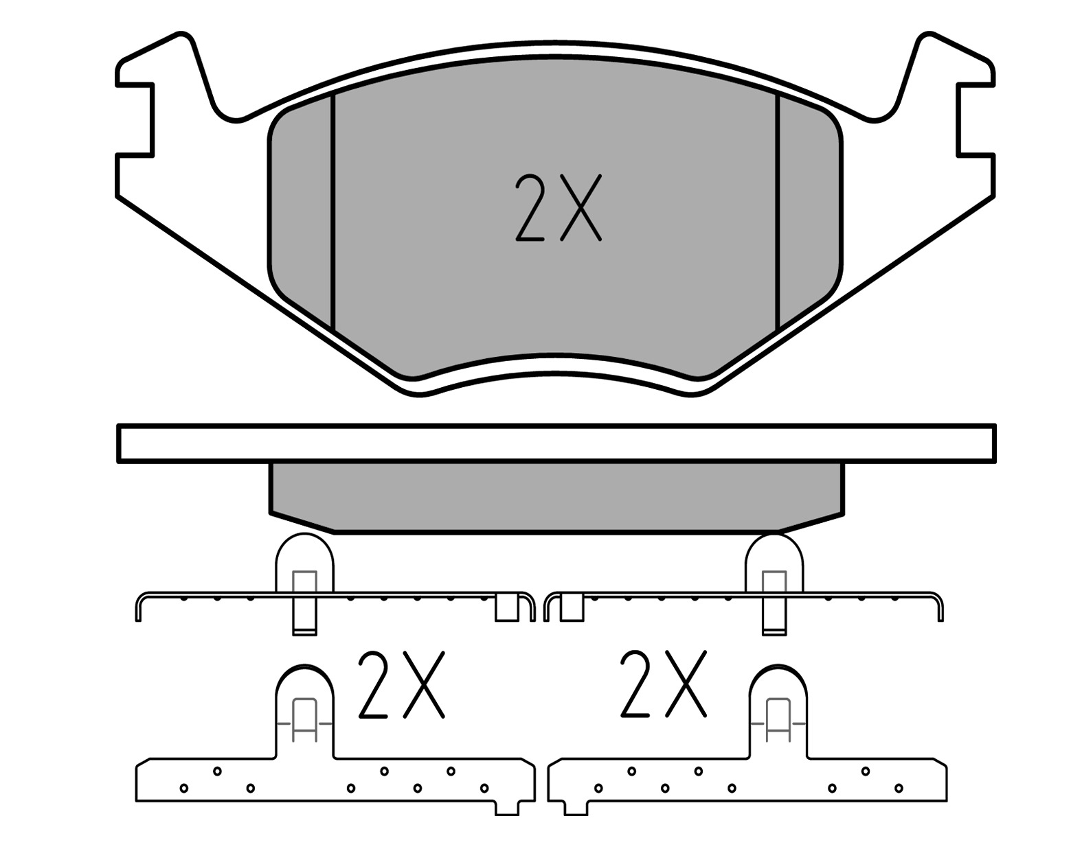 MEYLE Bremseklodser 0252088719 foraksel for VW