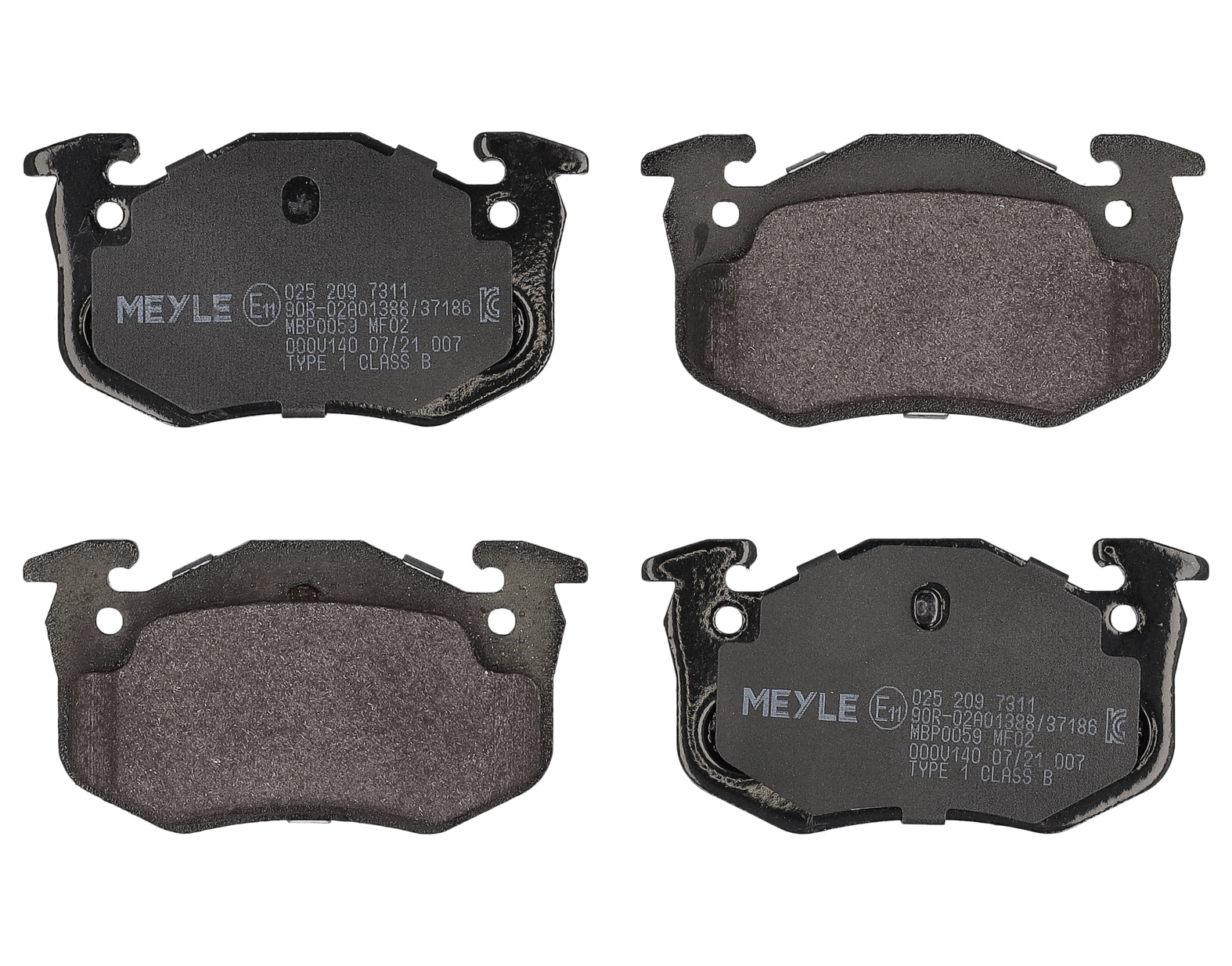 MEYLE Bremseklodser 0252097311 bagaksel for CITROËN PEUGEOT RENAULT