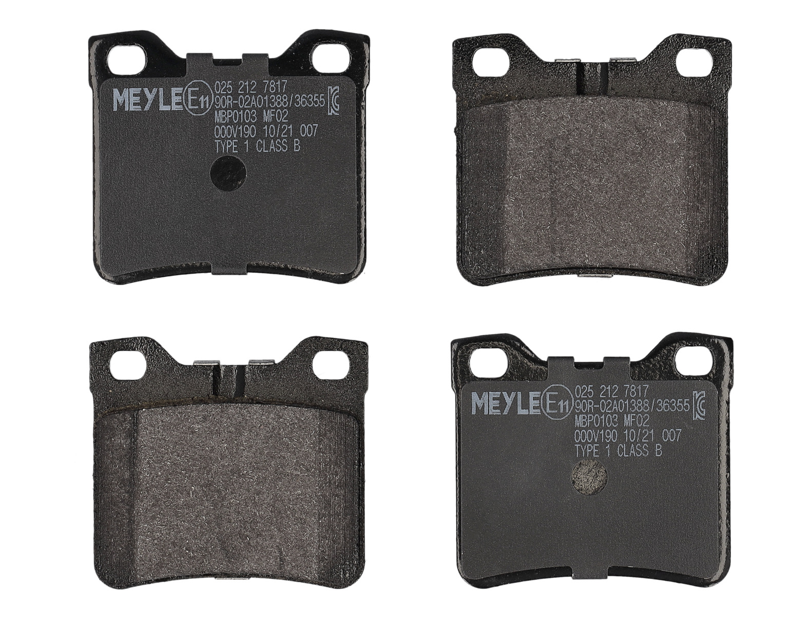 MEYLE Bremseklodser 0252127817 bagaksel for PEUGEOT