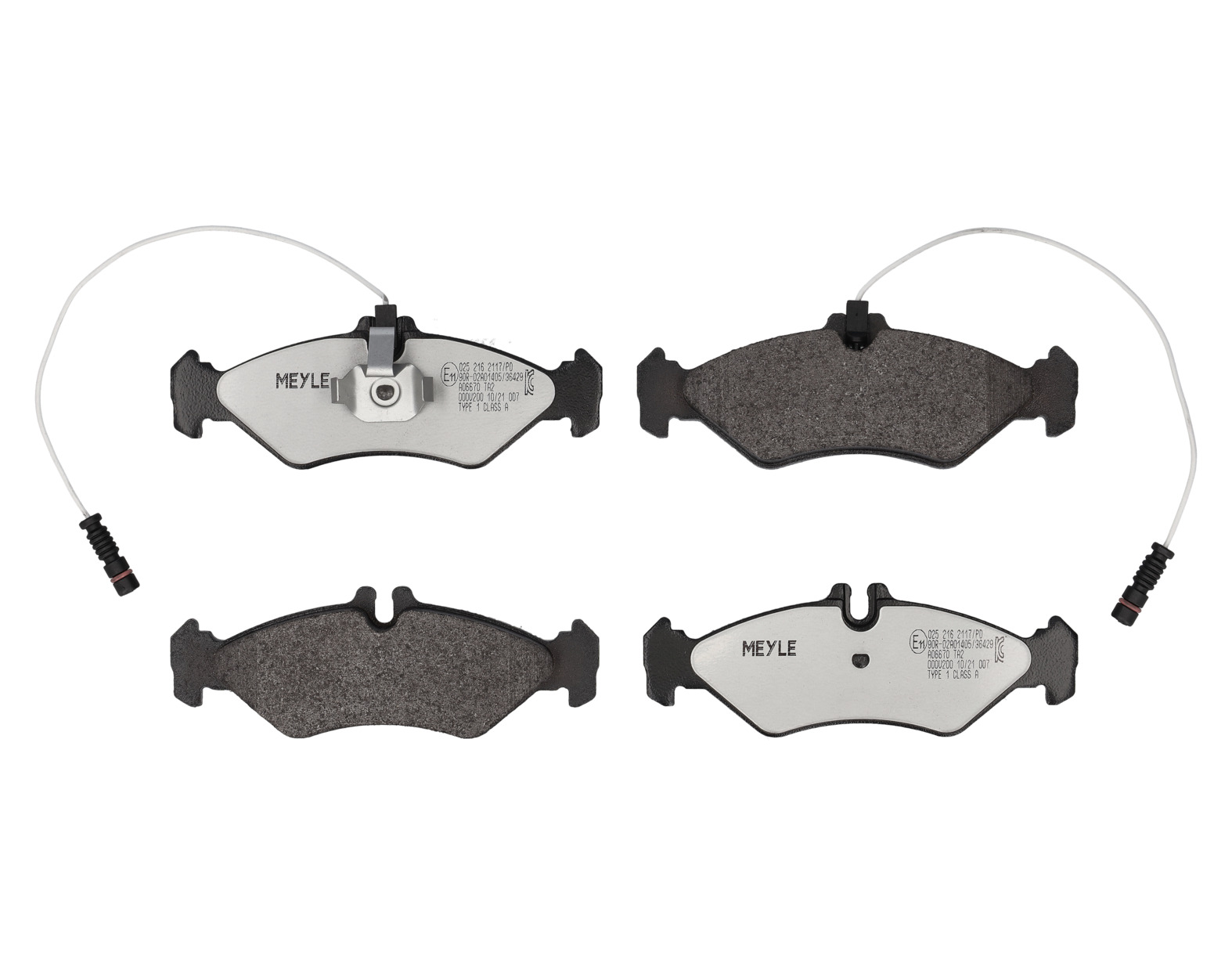 MEYLE Bremseklodser 0252162117pd bagaksel for MERCEDES-BENZ VW