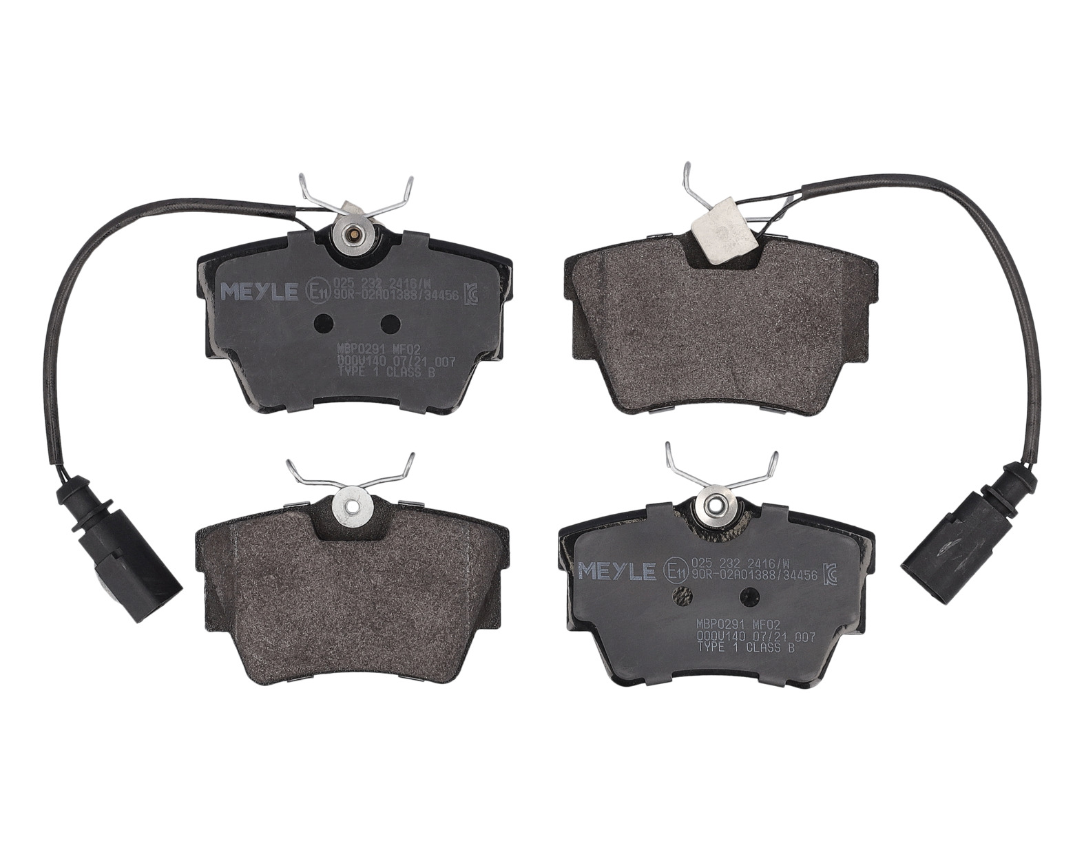 MEYLE Bremseklodser 0252322416w bagaksel for VW