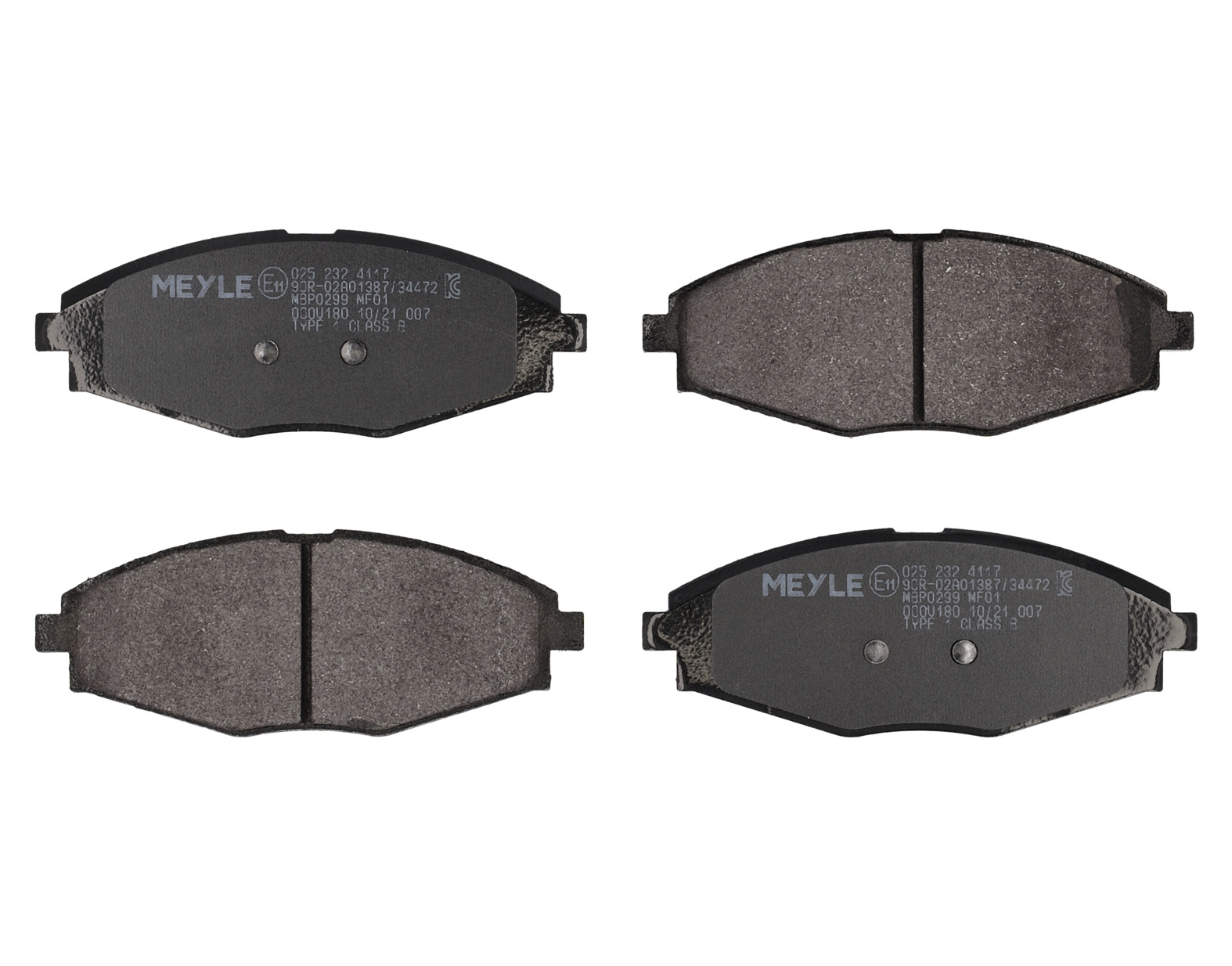 MEYLE Bremseklodser 0252324117 foraksel for DAEWOO CHEVROLET