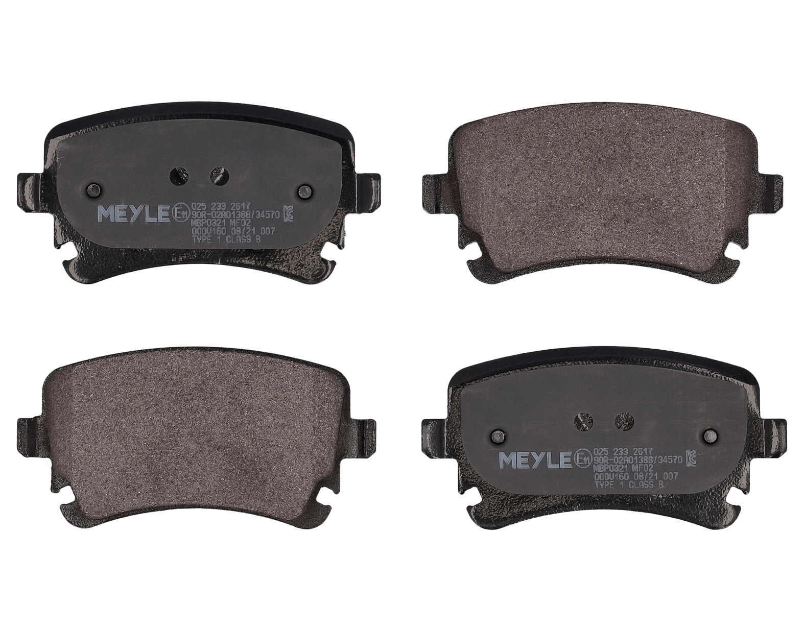 MEYLE Bremseklodser 0252332617 bagaksel for AUDI VW