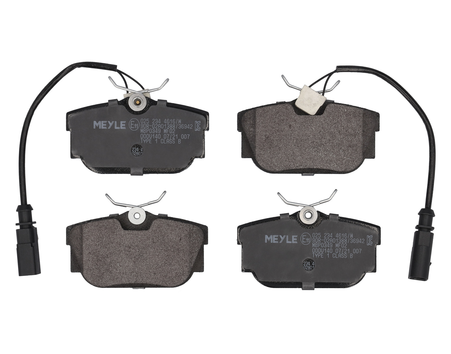MEYLE Bremseklodser 0252344616w bagaksel for FORD VW