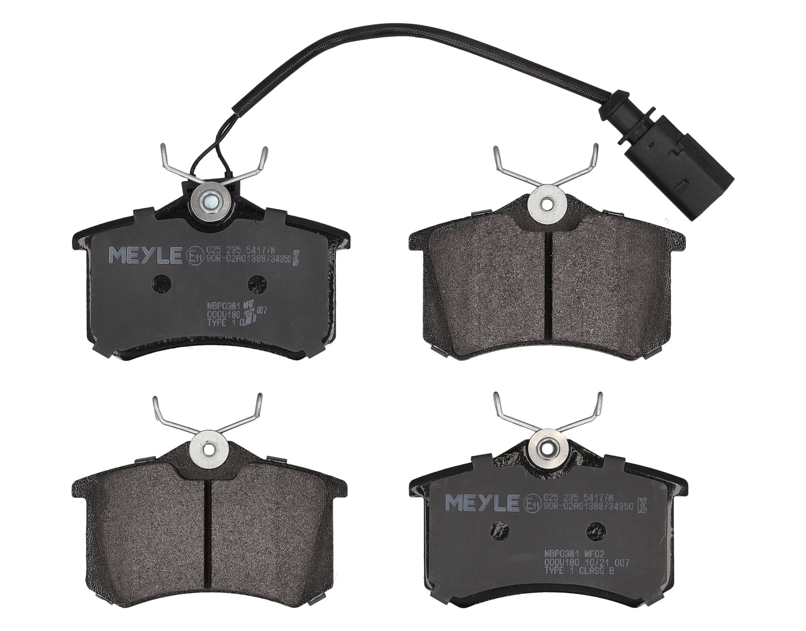 MEYLE Bremseklodser 0252355417w bagaksel for FORD VW