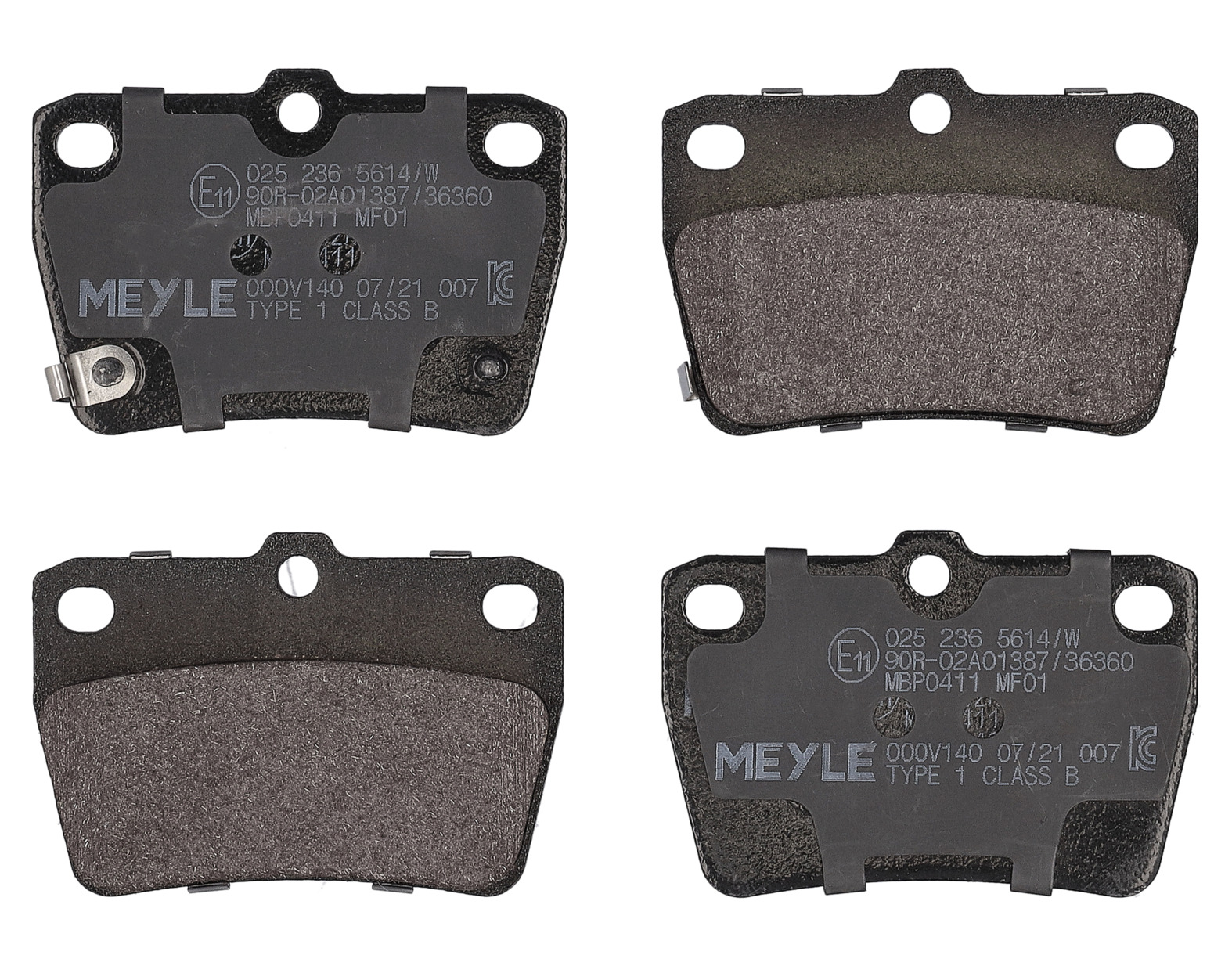 MEYLE Bremseklodser 0252365614w bagaksel for TOYOTA