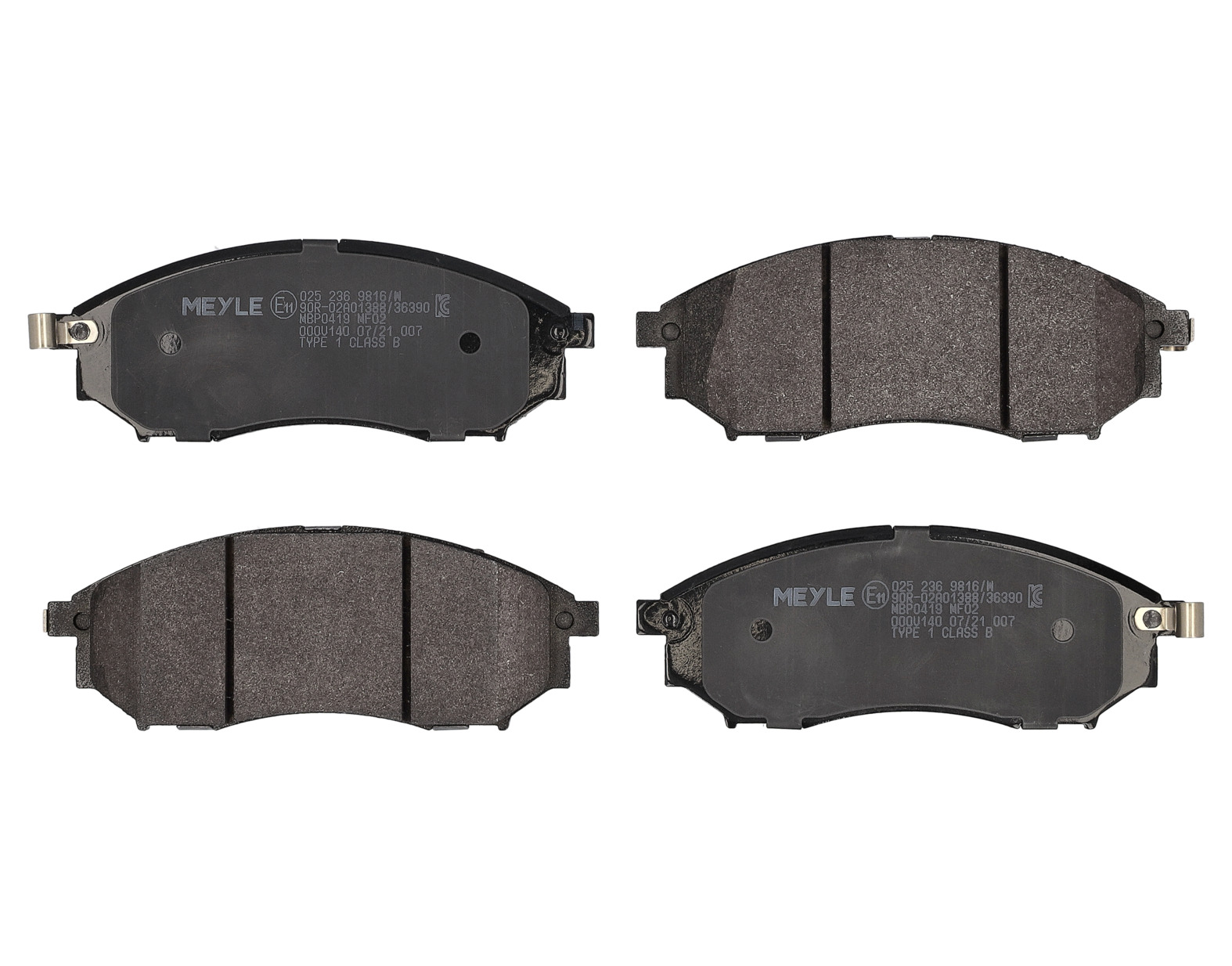 MEYLE Bremseklodser 0252369816w foraksel for NISSAN INFINITI RENAULT