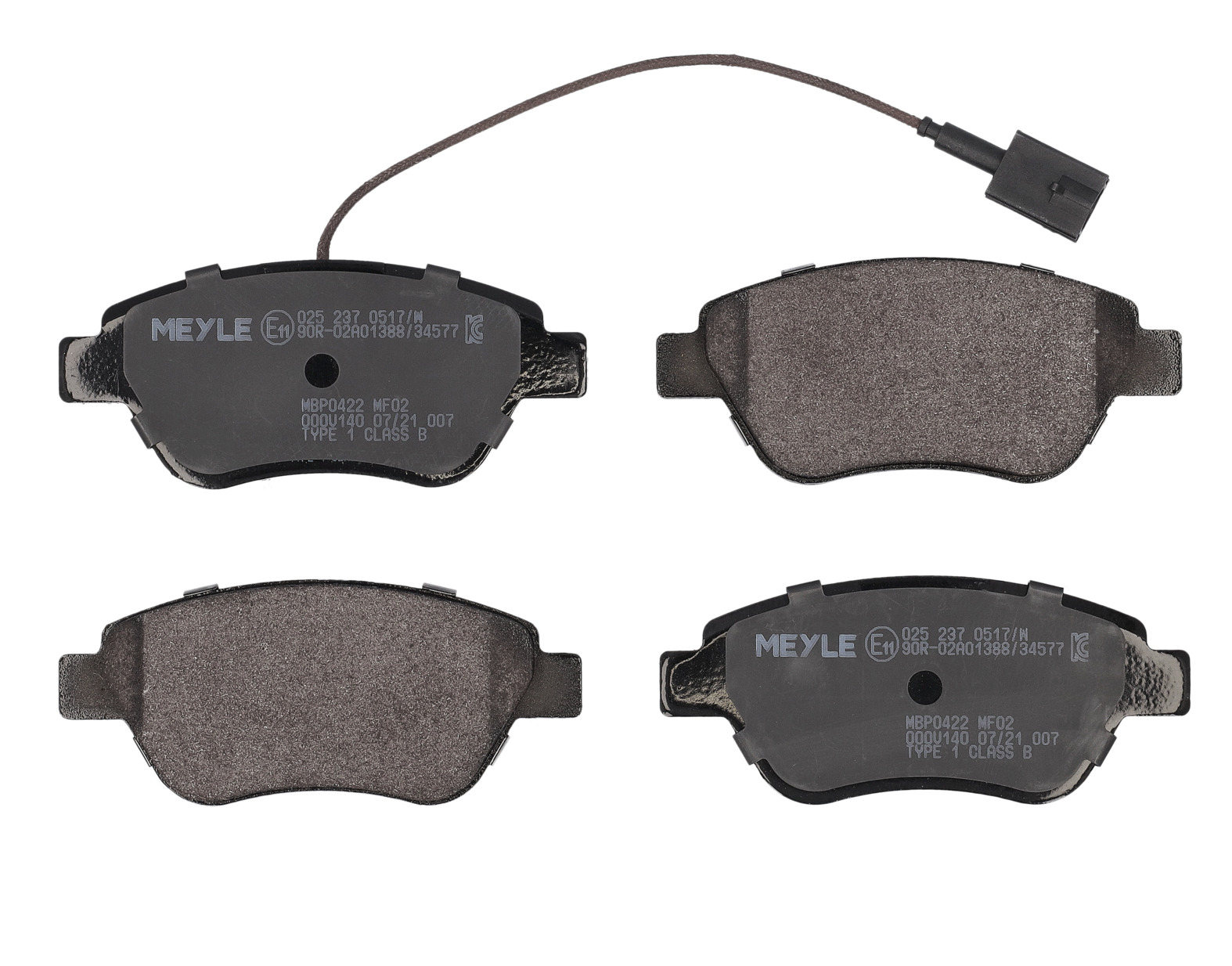 MEYLE Bremseklodser 0252370517w foraksel for PEUGEOT FIAT LANCIA