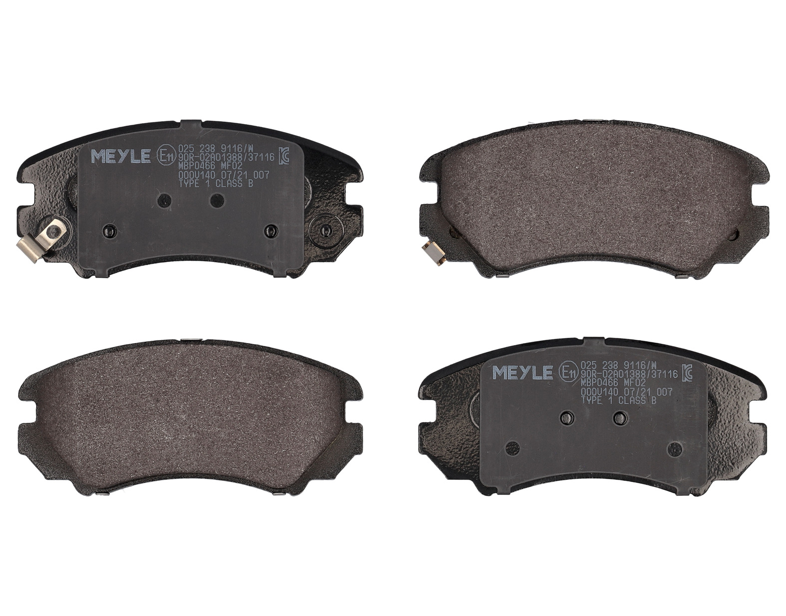 MEYLE Bremseklodser 0252389116w foraksel for DAEWOO SSANGYONG HYUNDAI KIA
