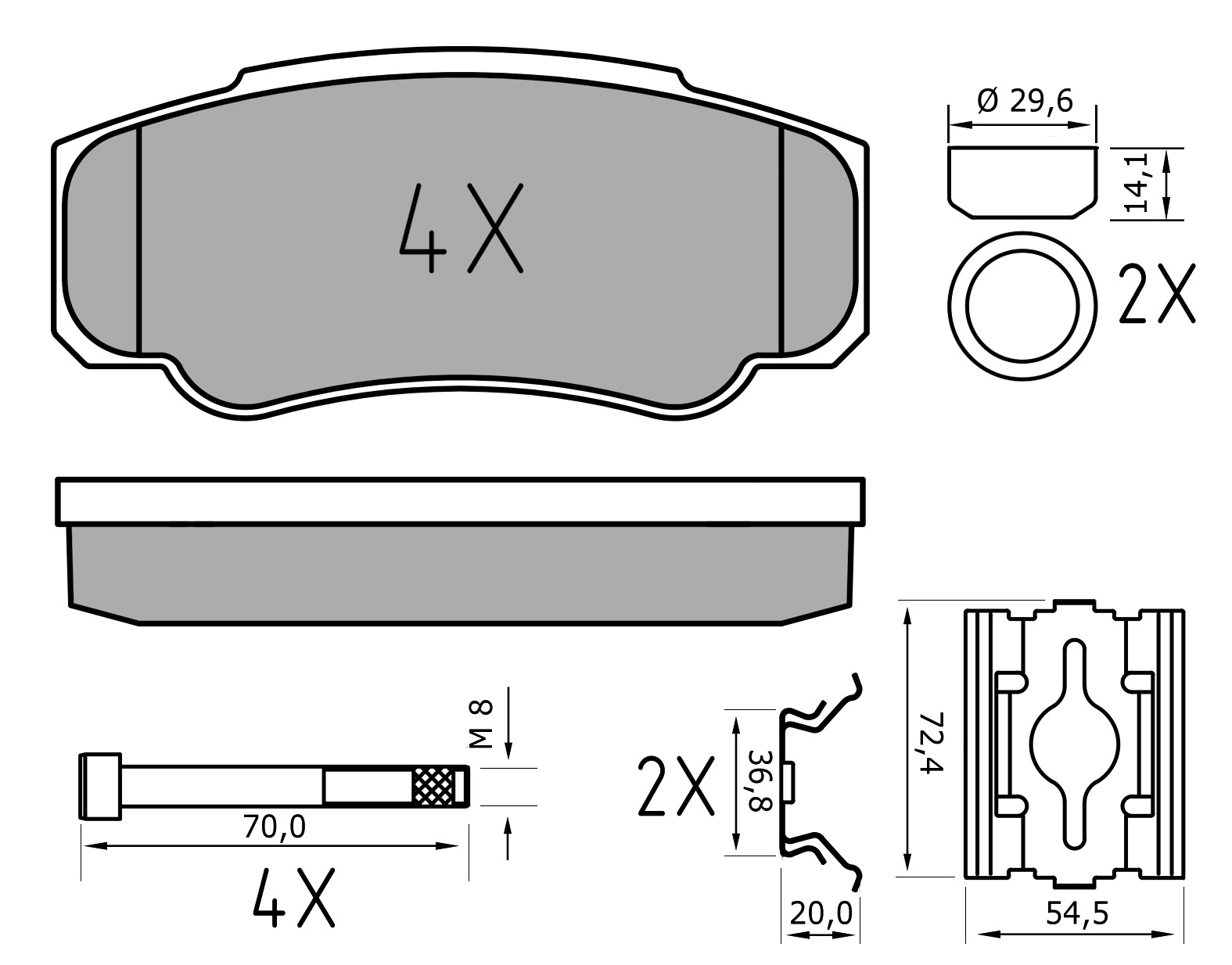 MEYLE Bremseklodser 0252392120pd bagaksel for PEUGEOT CITROËN FIAT