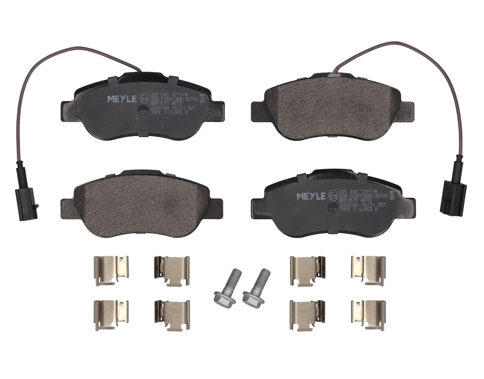 MEYLE Bremseklodser 0252407217w foraksel for FORD FIAT
