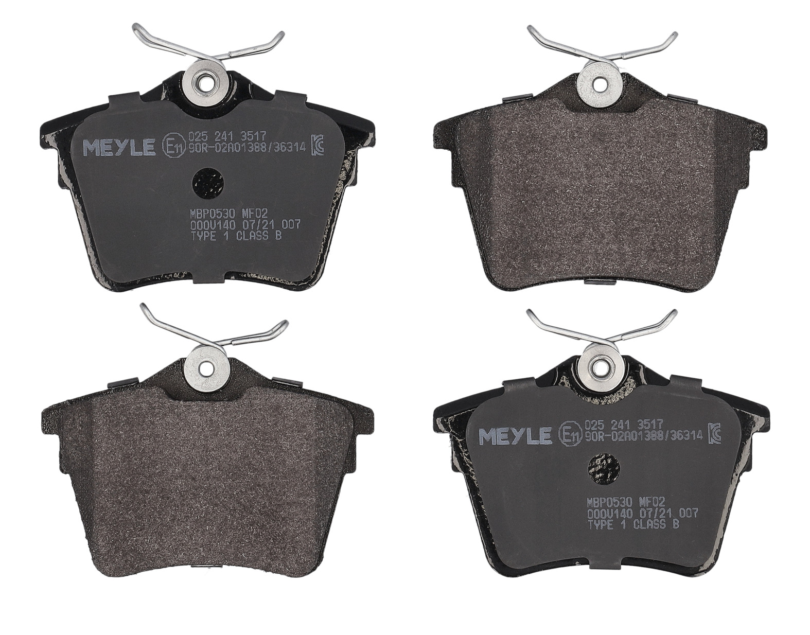 MEYLE Bremseklodser 0252413517 bagaksel for PEUGEOT CITROËN
