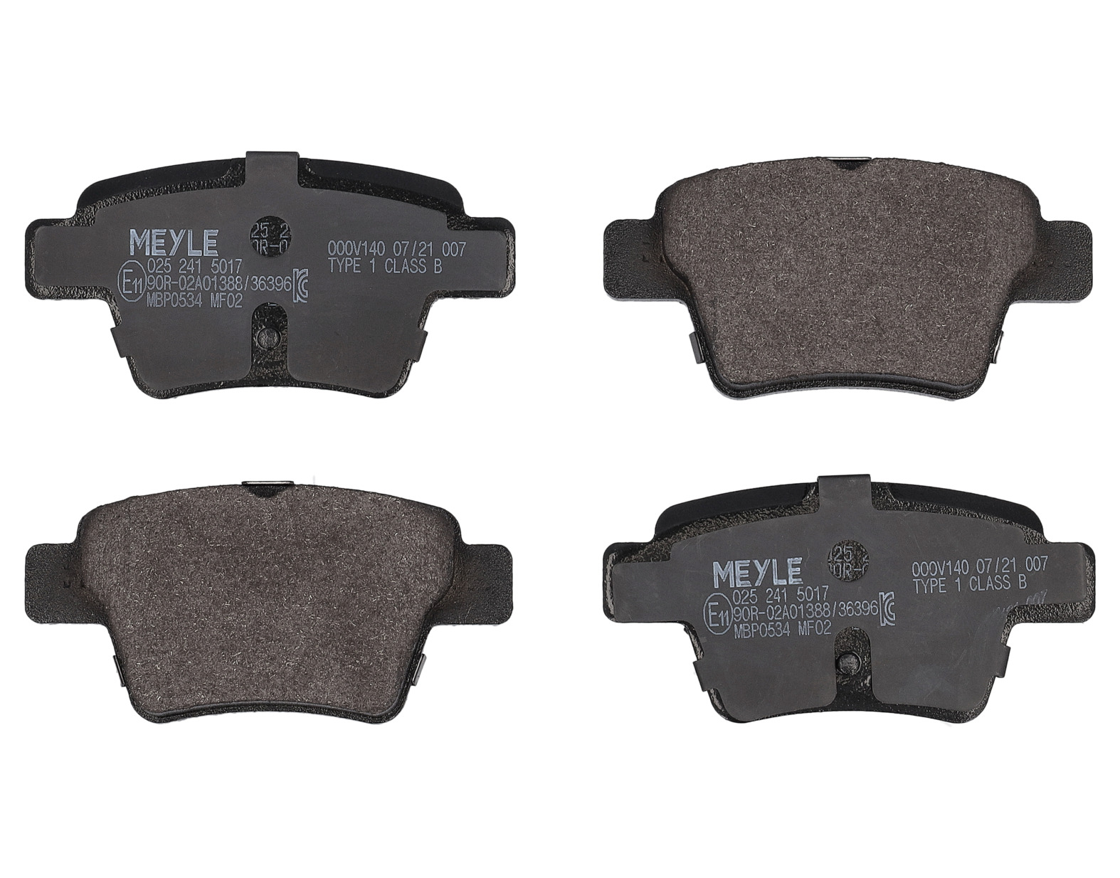 MEYLE Bremseklodser 0252415017 bagaksel for PEUGEOT CITROËN