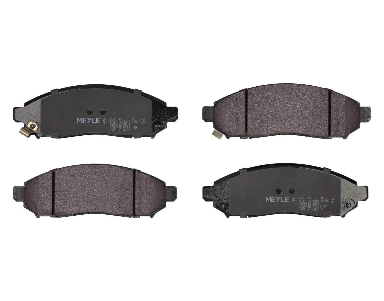 MEYLE Bremseklodser 0252422716w foraksel for NISSAN