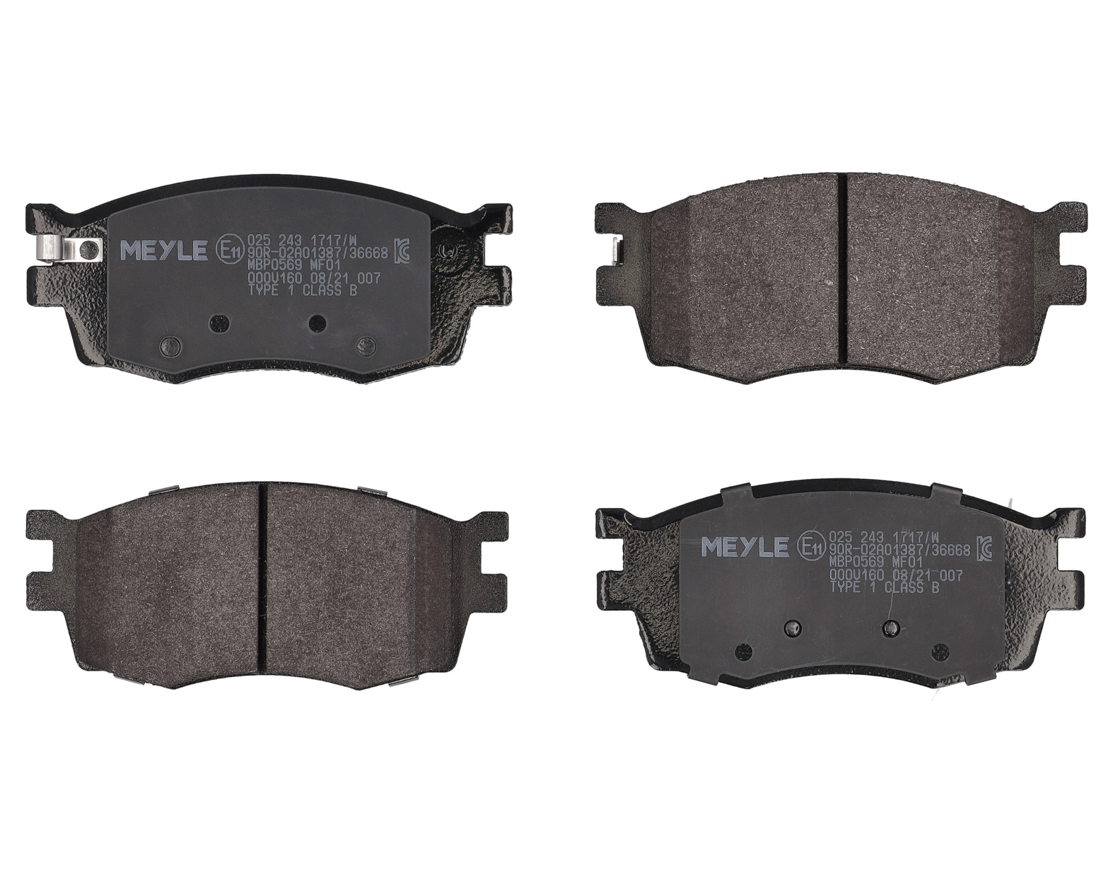 MEYLE Bremseklodser 0252431717w foraksel for KIA HYUNDAI