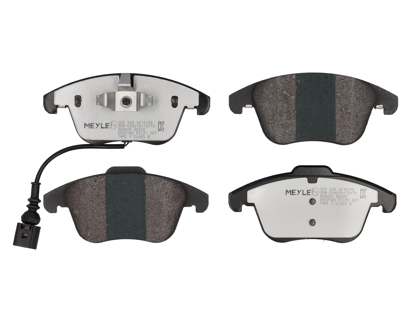 MEYLE Bremseklodser 0252433219pd foraksel for VW
