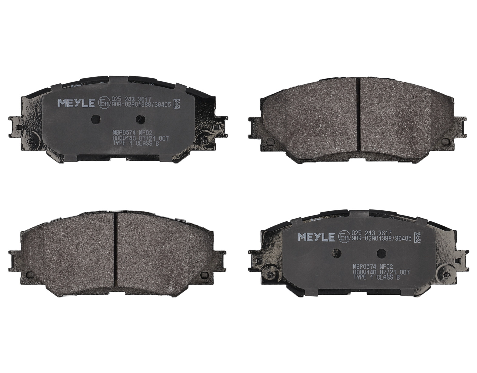 MEYLE Bremseklodser 0252433617 foraksel for TOYOTA