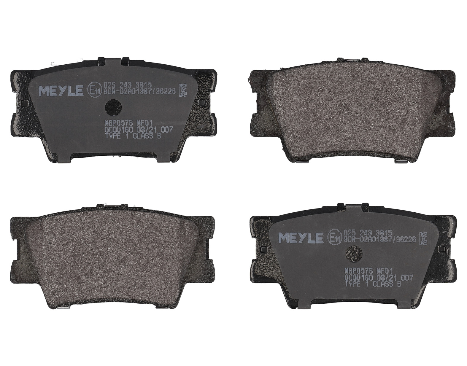 MEYLE Bremseklodser 0252433815 bagaksel for TOYOTA LEXUS