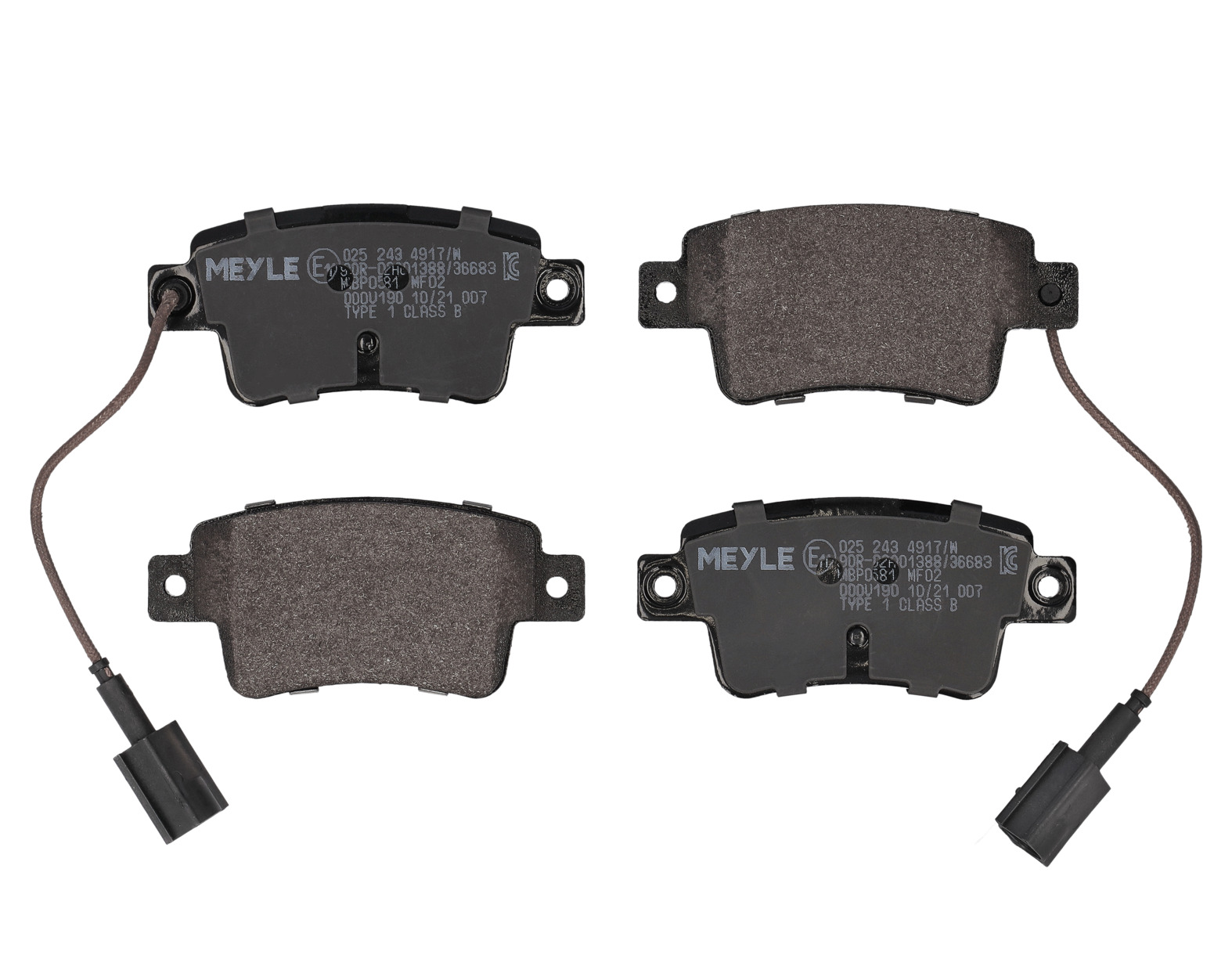 MEYLE Bremseklodser 0252434917w bagaksel for VAUXHALL FIAT GENERAL MOTORS