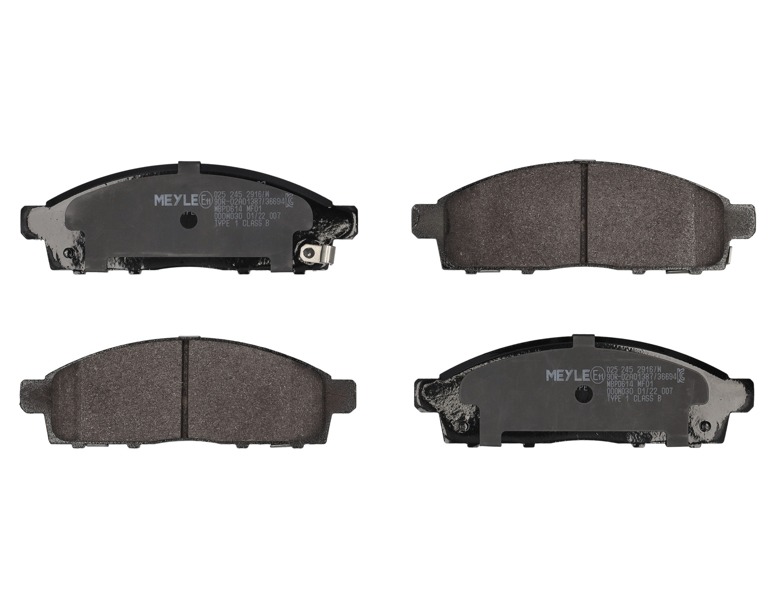 MEYLE Bremseklodser 0252452916w foraksel for FIAT MITSUBISHI