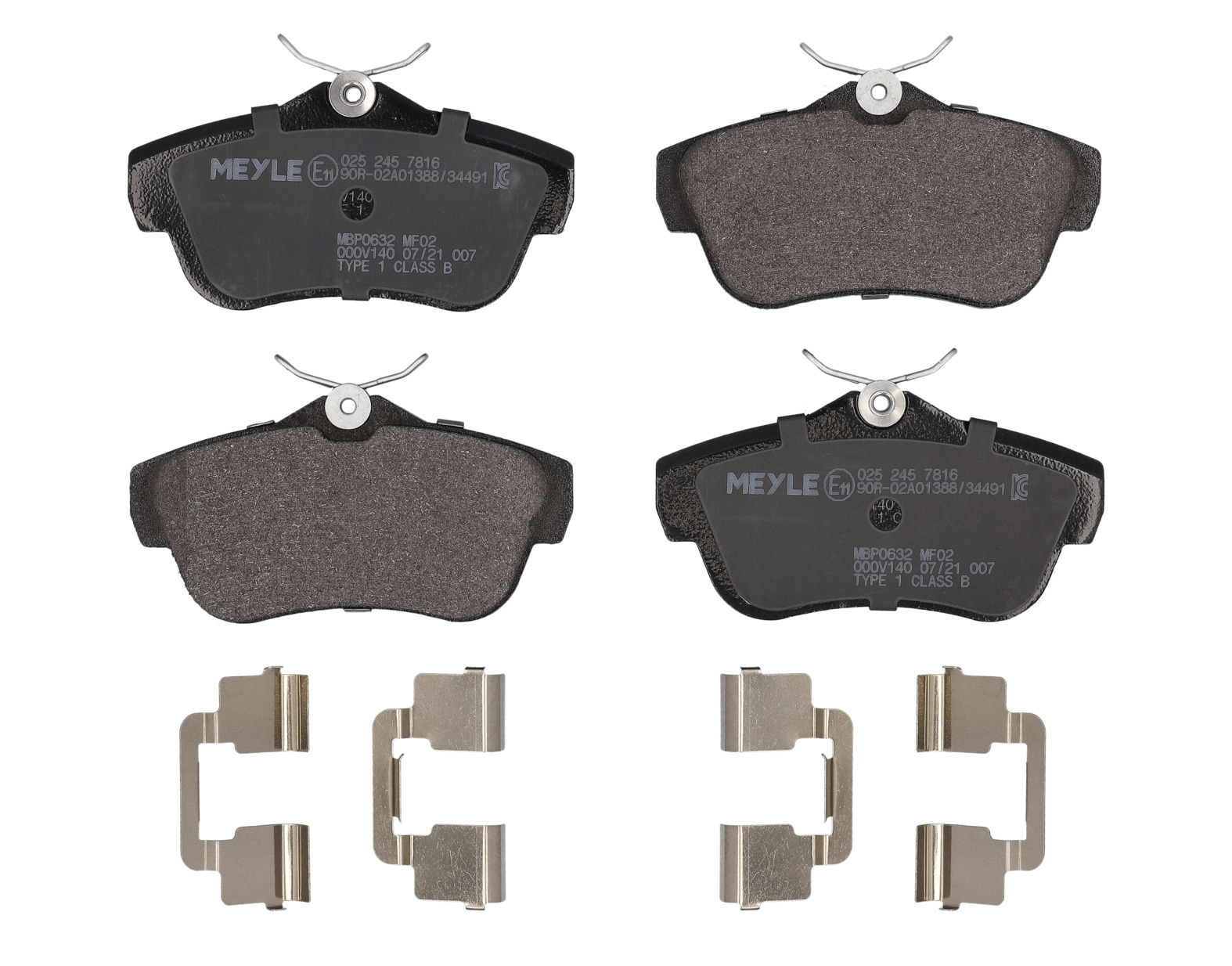 MEYLE Bremseklodser 0252457816 bagaksel for PEUGEOT FIAT CITROËN TOYOTA