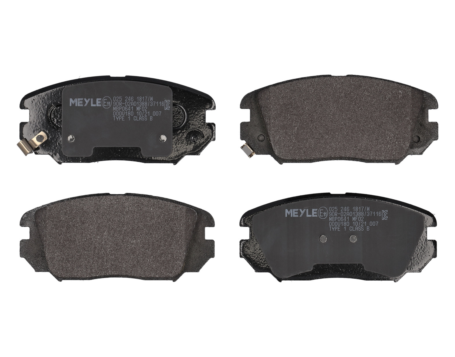 MEYLE Bremseklodser 0252461817w foraksel for HYUNDAI