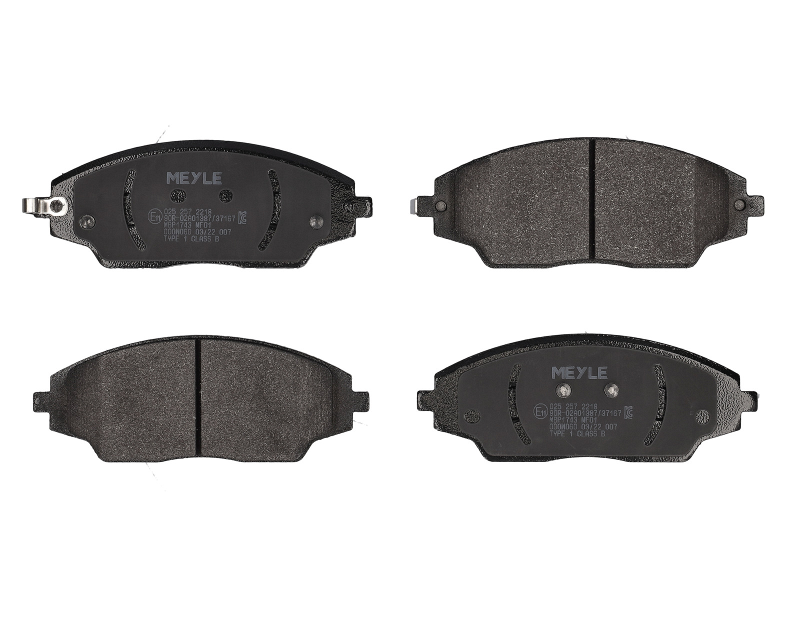 MEYLE Bremseklodser 0252572218 foraksel for CHEVROLET