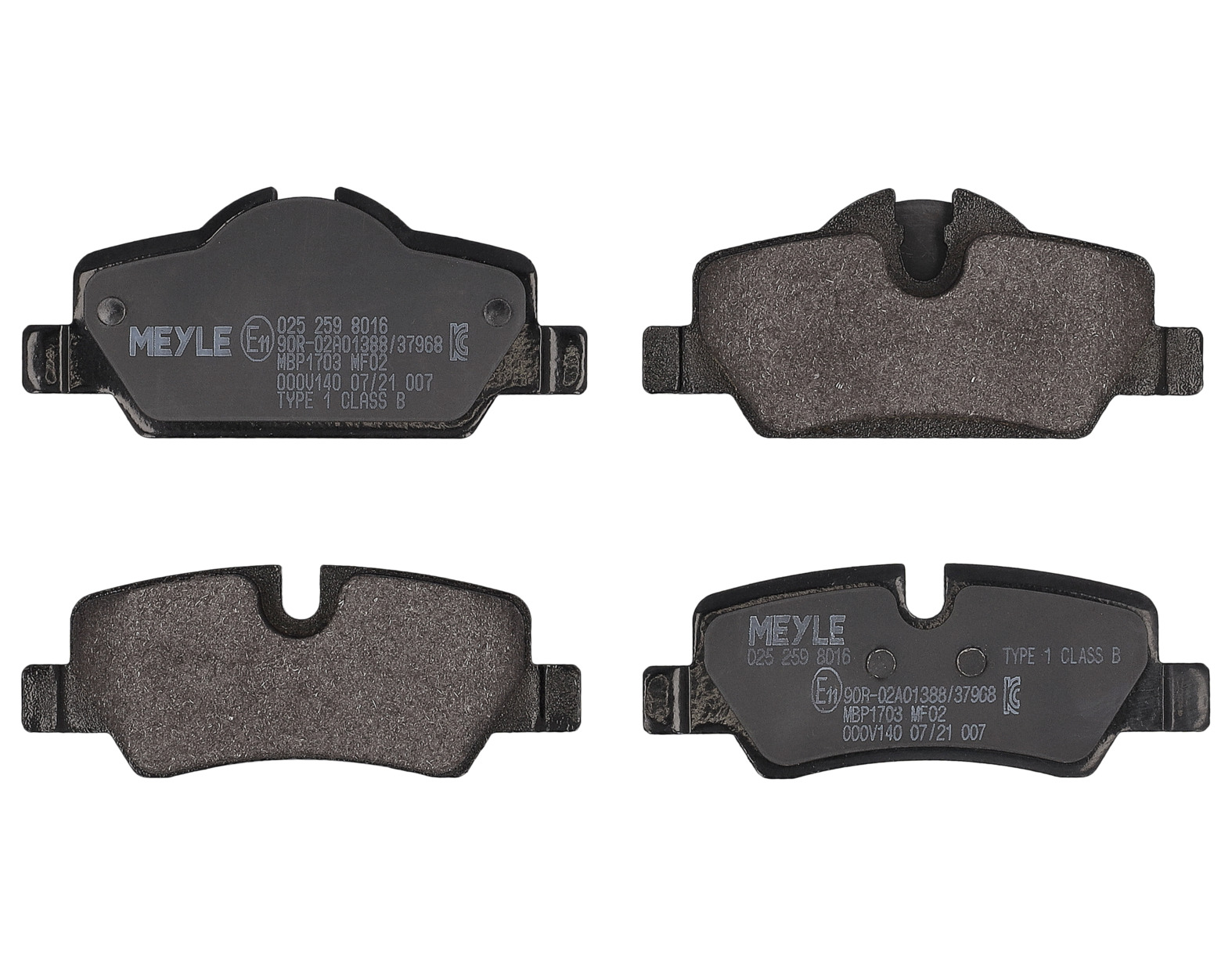 MEYLE Bremseklodser 0252598016 bagaksel for MINI