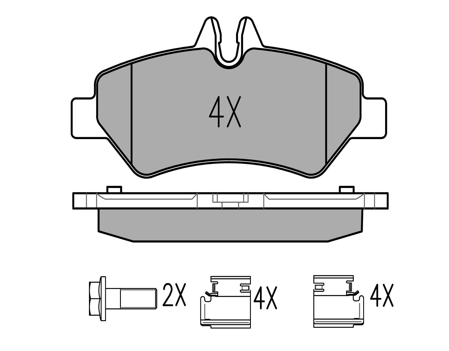 MEYLE Bremseklodser 0252919019 bagaksel for MERCEDES-BENZ VW