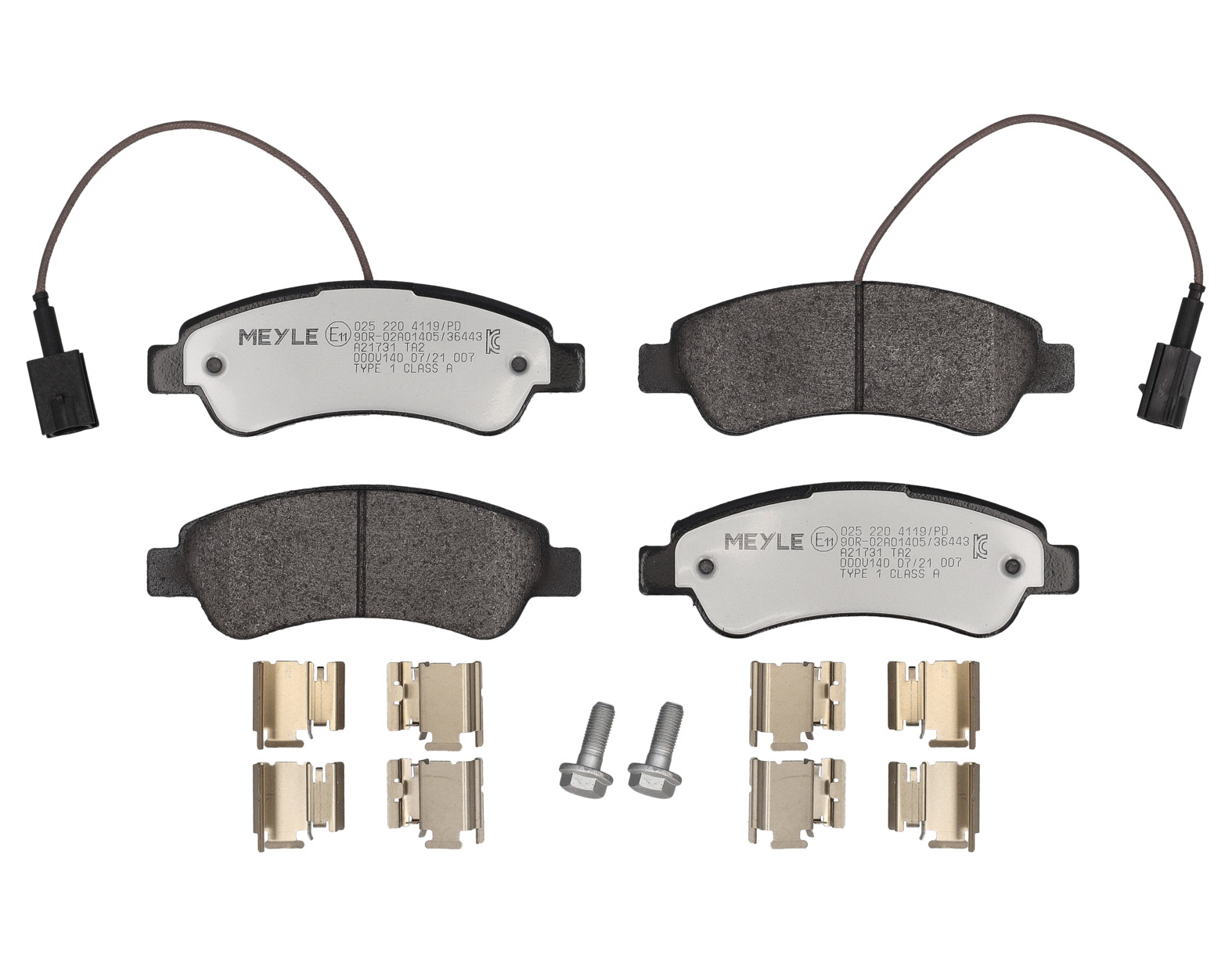 MEYLE Bremseklodser 0252204119pd bagaksel for FIAT PEUGEOT GENERAL MOTORS TOYOTA