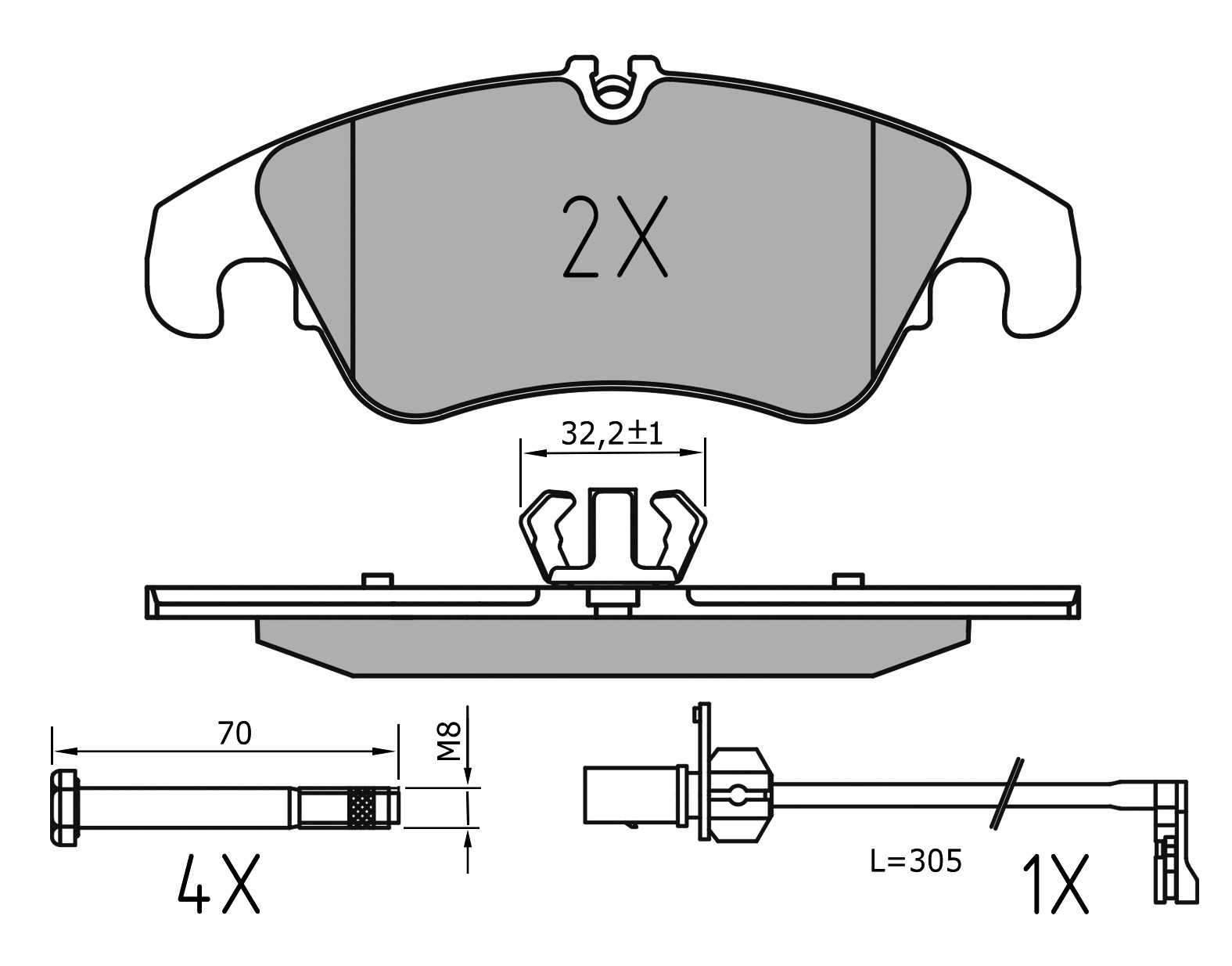 MEYLE Bremseklodser 0252225219pd foraksel for AUDI