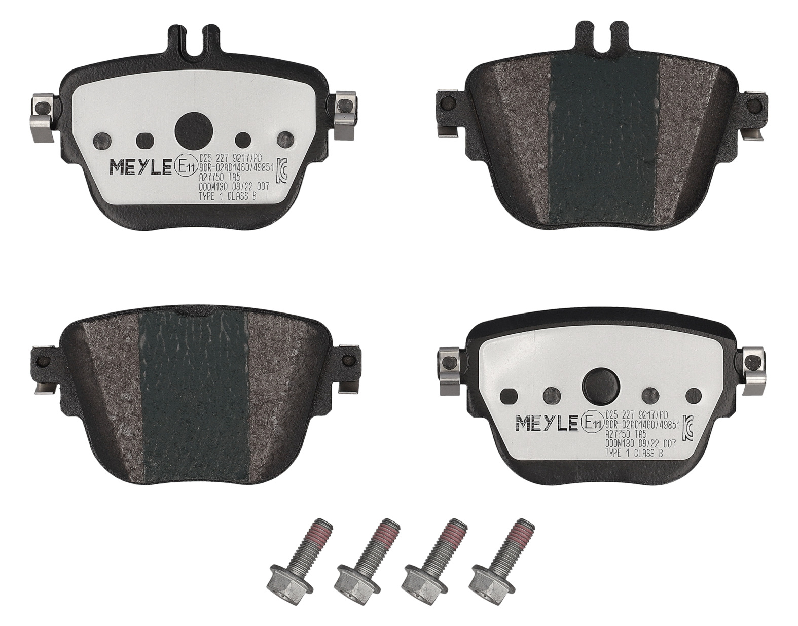 MEYLE Bremseklodser 0252279217pd bagaksel for MERCEDES-BENZ