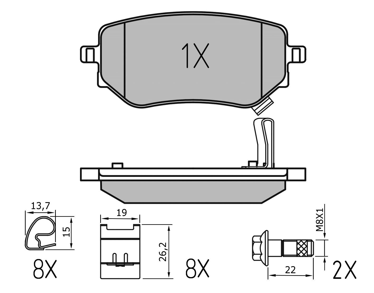MEYLE Bremseklodser 0252286118pd bagaksel for MERCEDES-BENZ NISSAN