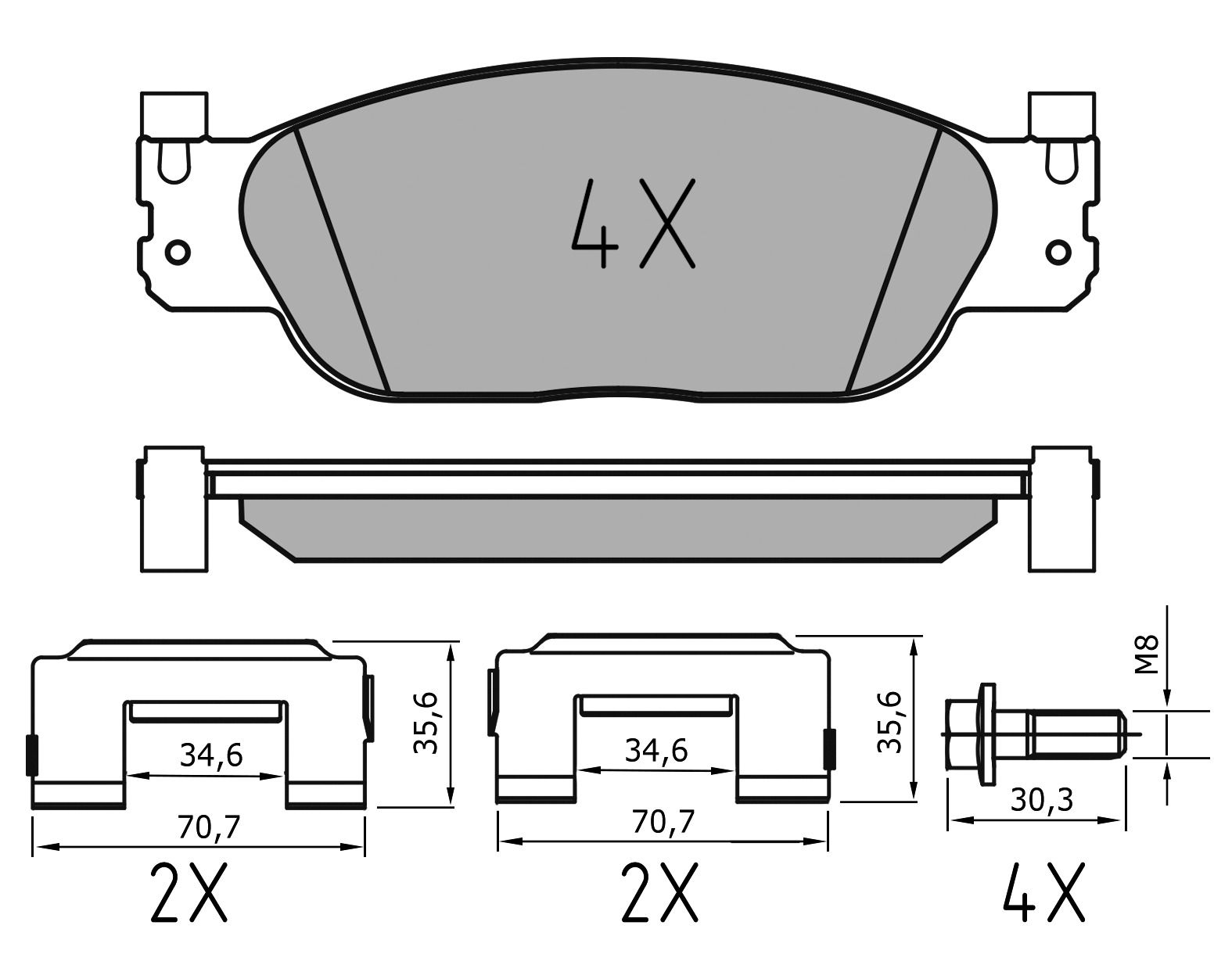 MEYLE Bremseklodser 0252342318pd foraksel for JAGUAR