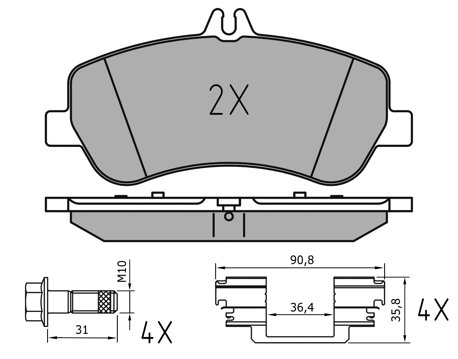 MEYLE Bremseklodser 0252486720pd foraksel for MERCEDES-BENZ
