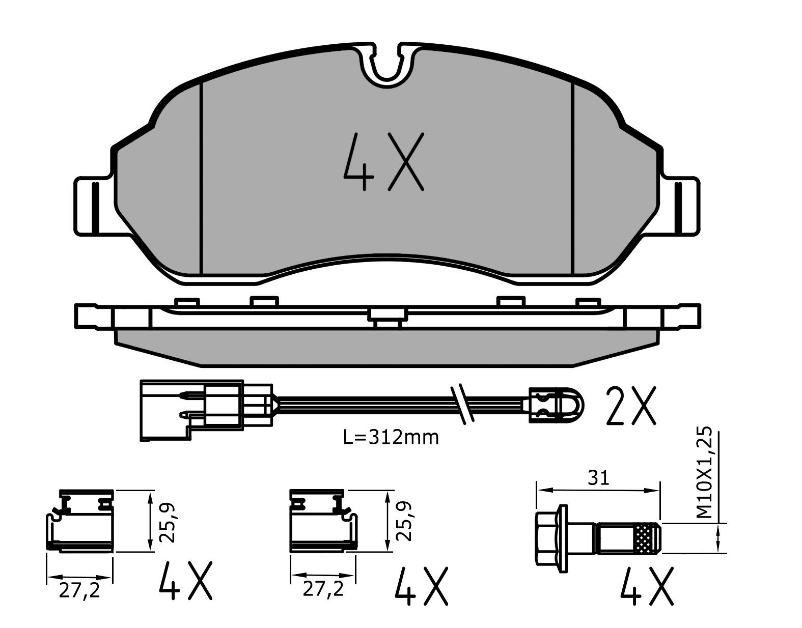 MEYLE Bremseklodser 0252203417pd foraksel for FORD