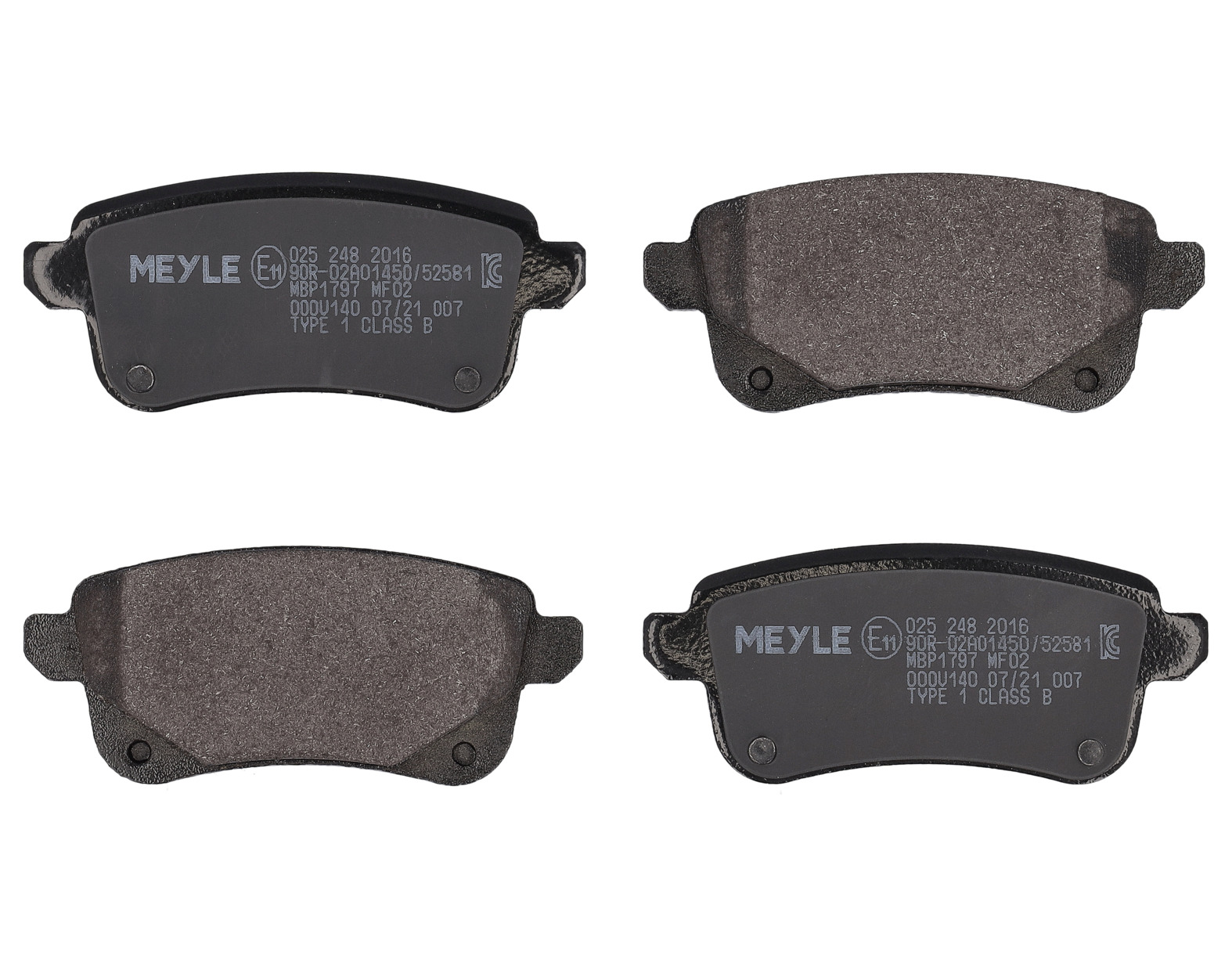 MEYLE Bremseklodser 0252482016 bagaksel for RENAULT